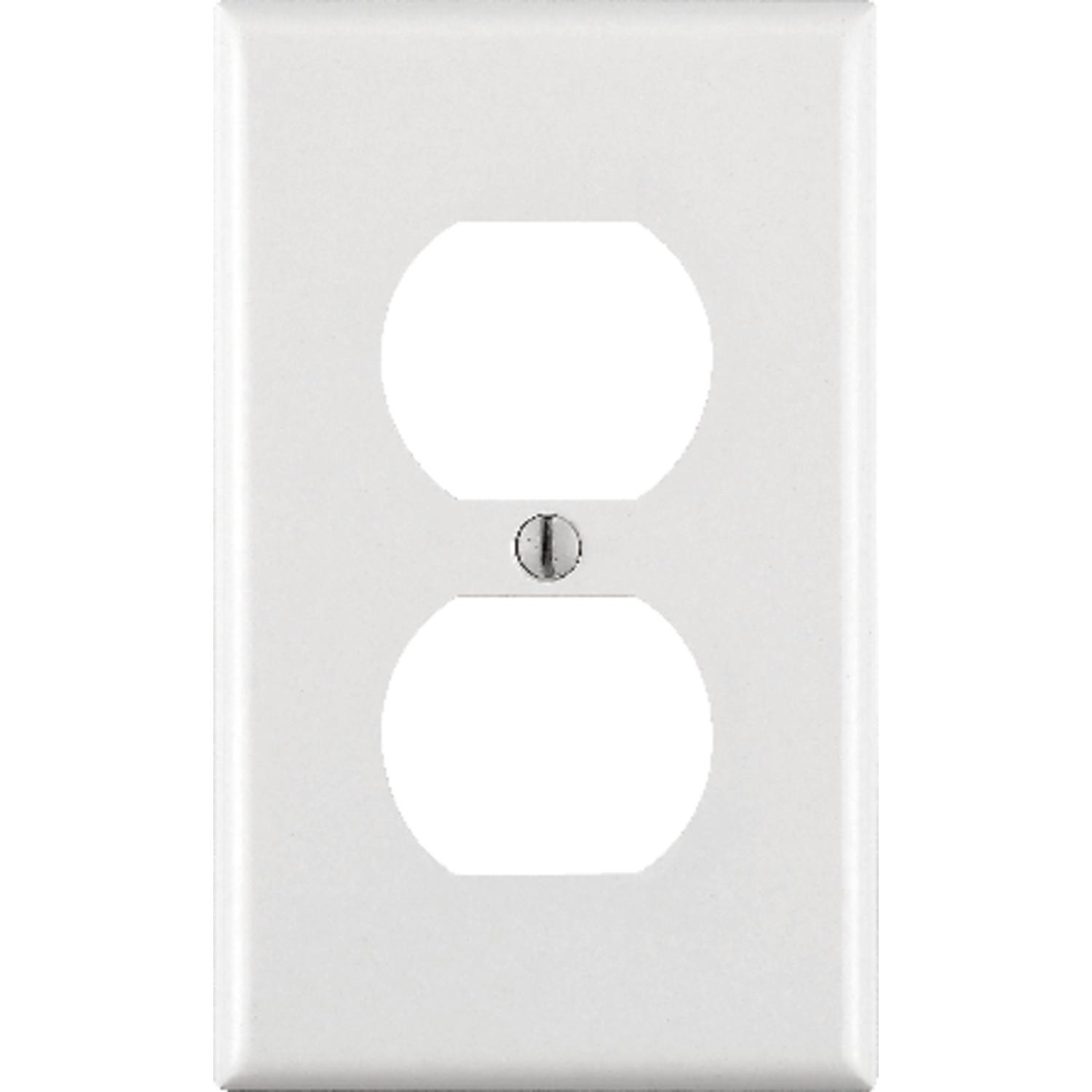 Leviton White 1 gang Thermoset Plastic Duplex Wall Plate 1 pk