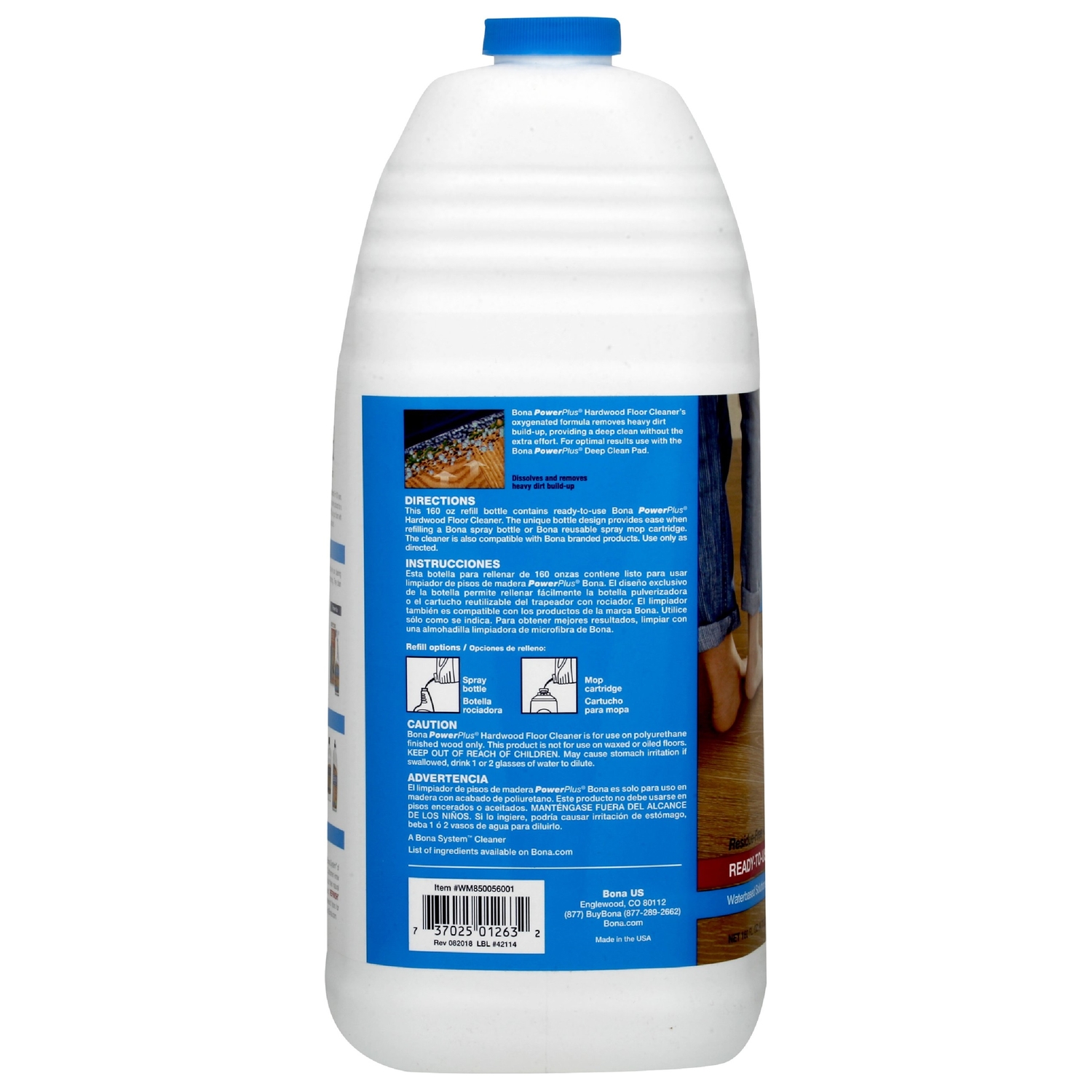 Bona PowerPlus No Scent Hardwood Floor Cleaner Liquid 160 oz