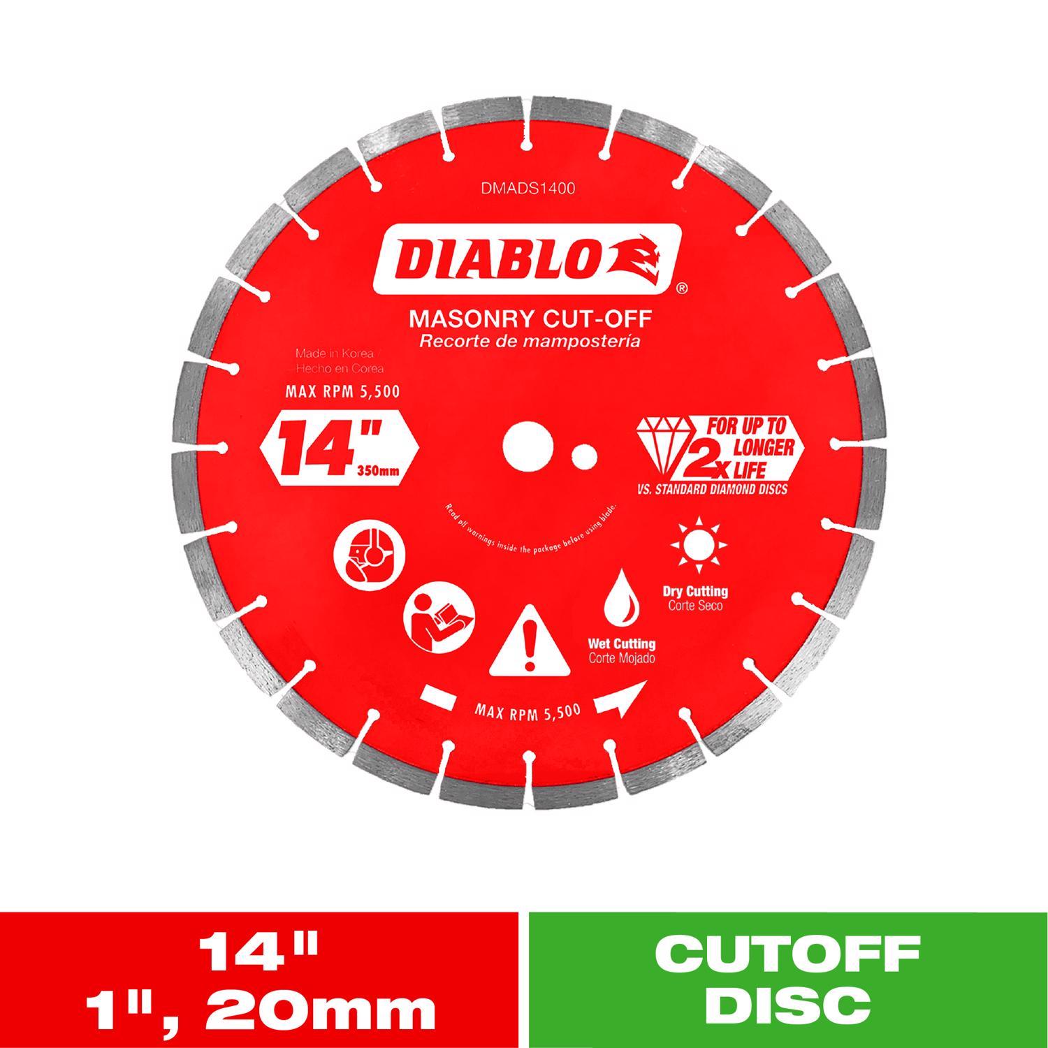 Diablo 14 in. D X 1 in. X.126 in. thick Diamond Segmented Masonry Cut-Off Disc