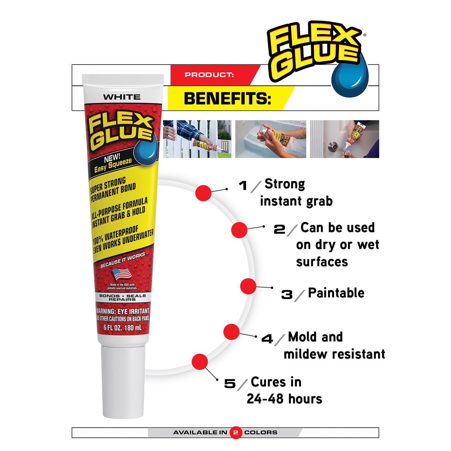 Flex Seal Family of Products Flex Glue Super Strength Rubber Clear Adhesive 4 fl. oz.