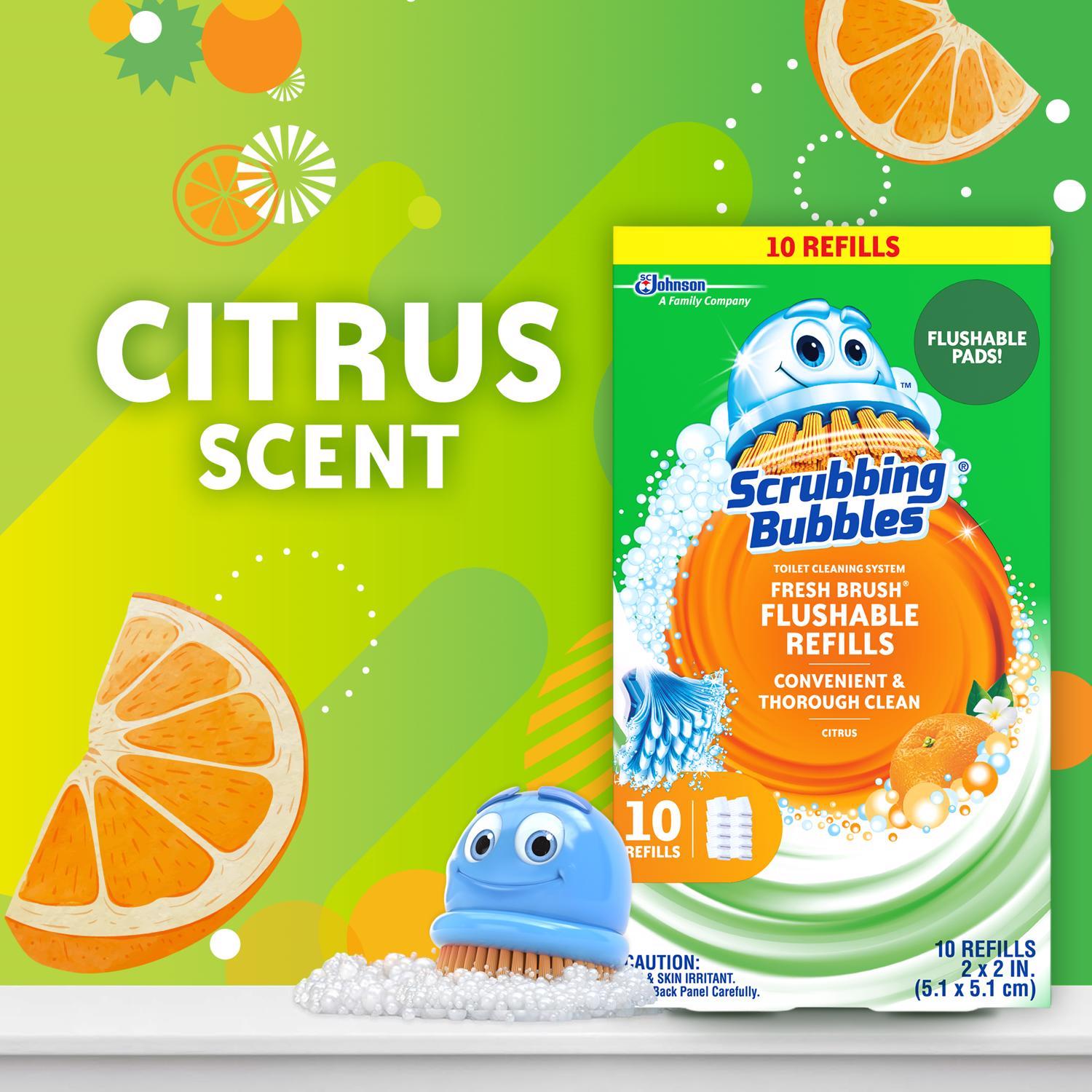 Scrubbing Bubbles Fresh Brush Citrus Scent Toilet Wand Refill Heads