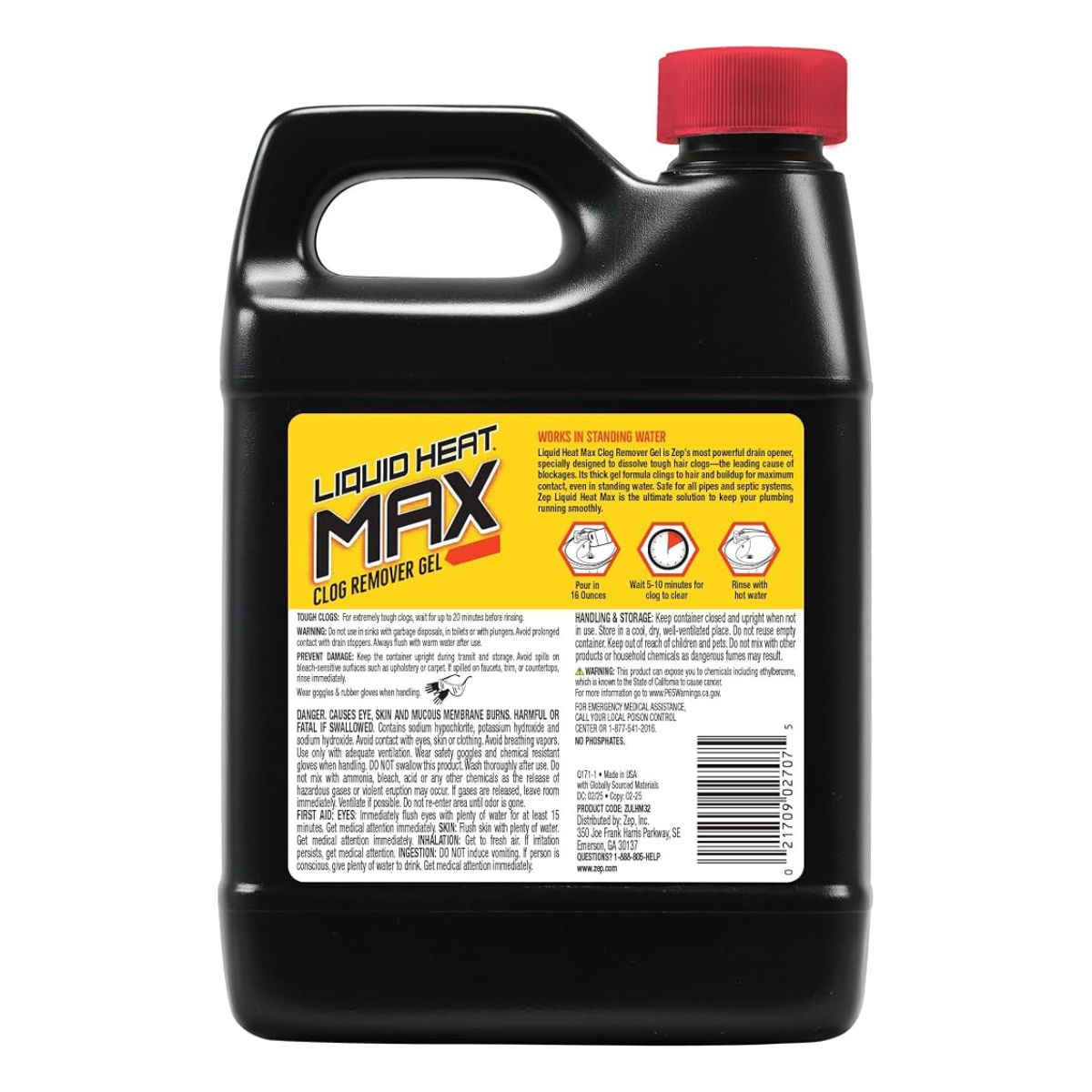 Zep Liquid Heat Max Clog Remover Gel 32 oz.