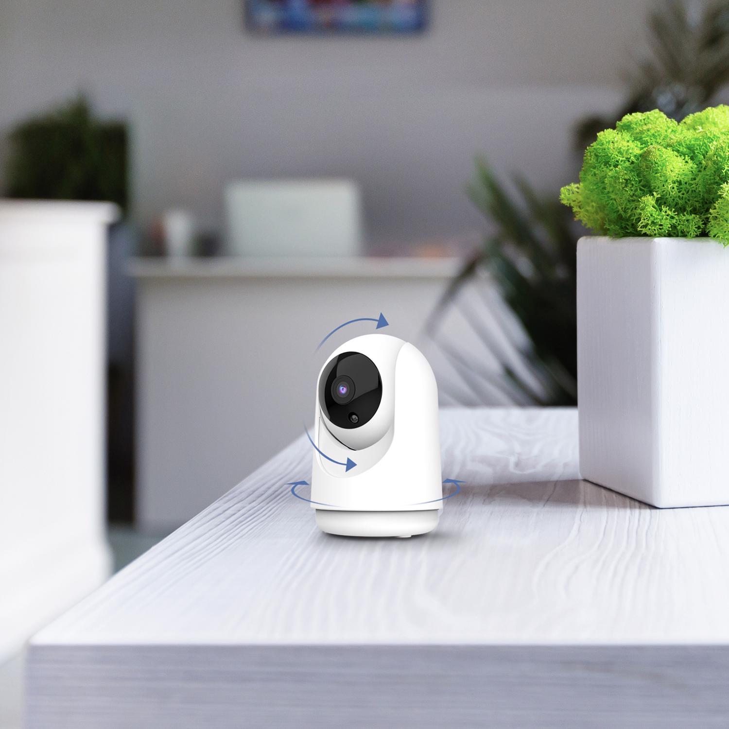 Feit Smart Home Plug-in Indoor Smart-Enabled Security Camera with Pan & Tilt