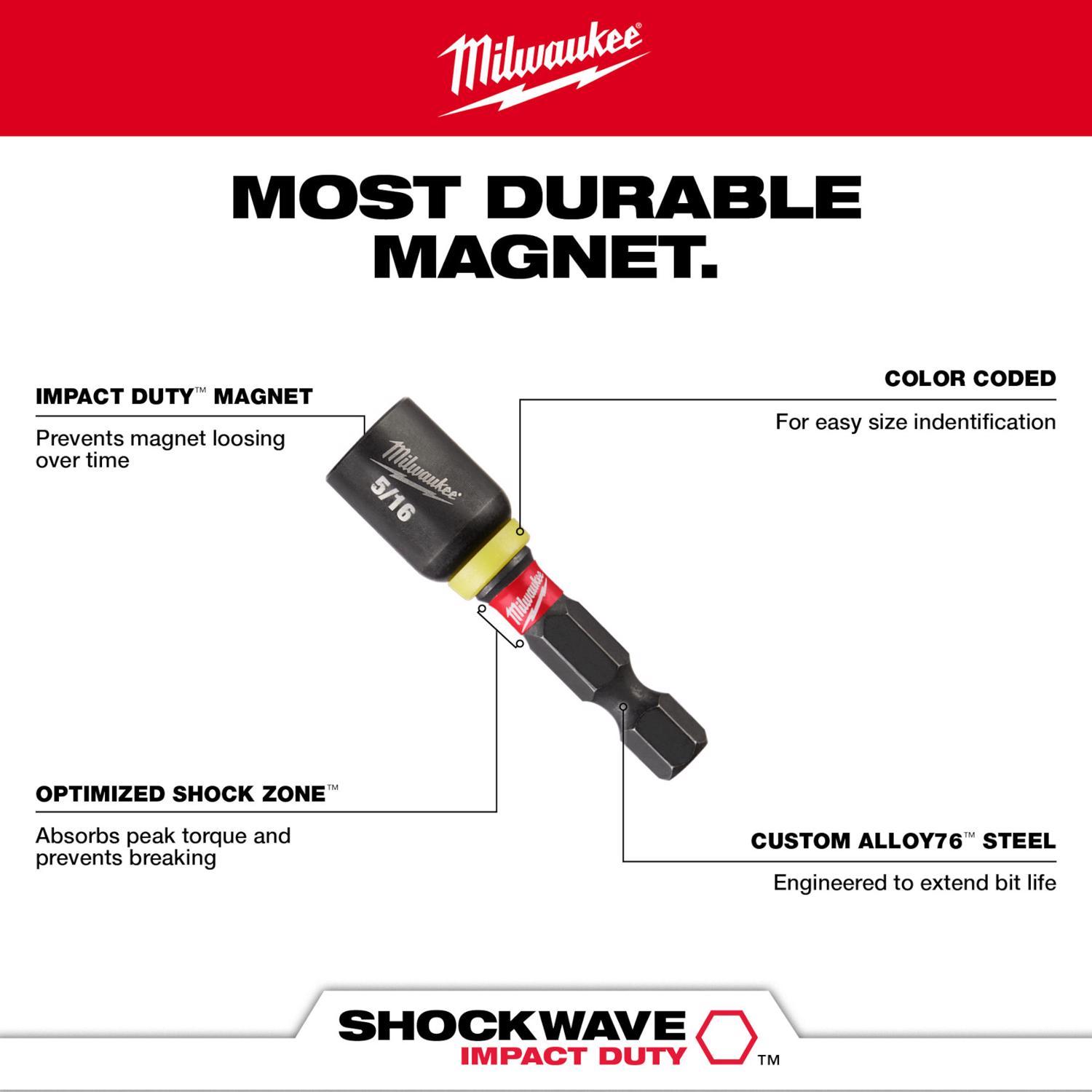 Milwaukee Shockwave 1/4 in. X 1-7/8 in. L Steel Nut Driver 1 pc
