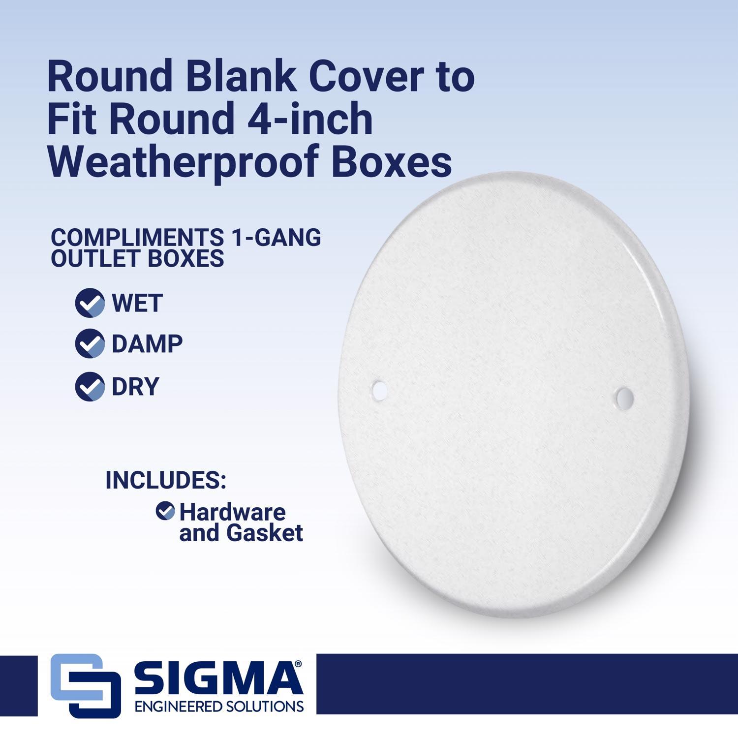 Sigma Engineered Solutions Round Stamped Steel 4.13 in. H X 4.13 in. W Flat Box Cover