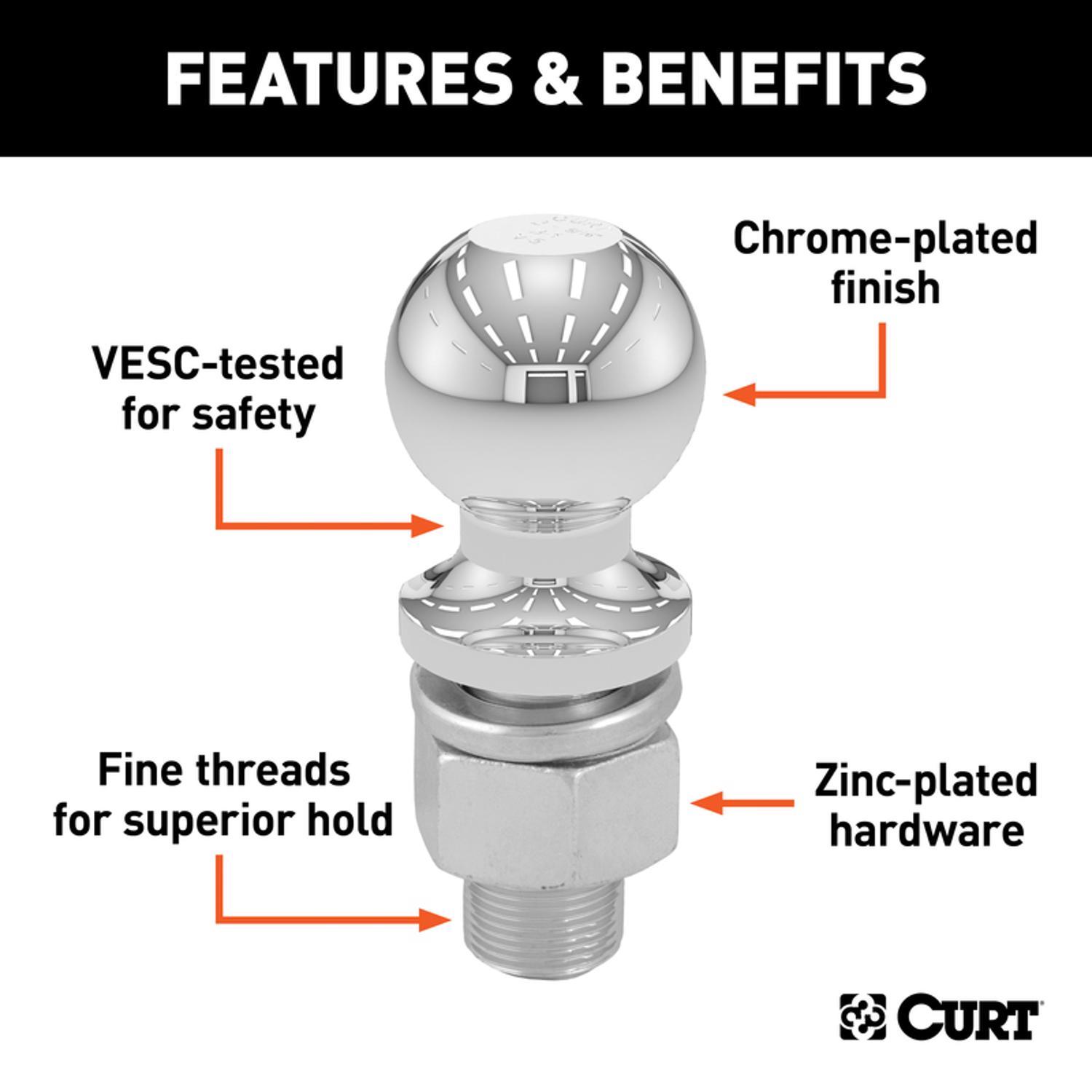 CURT 2000 lb. cap. 1.7/8 in. Hitch Ball