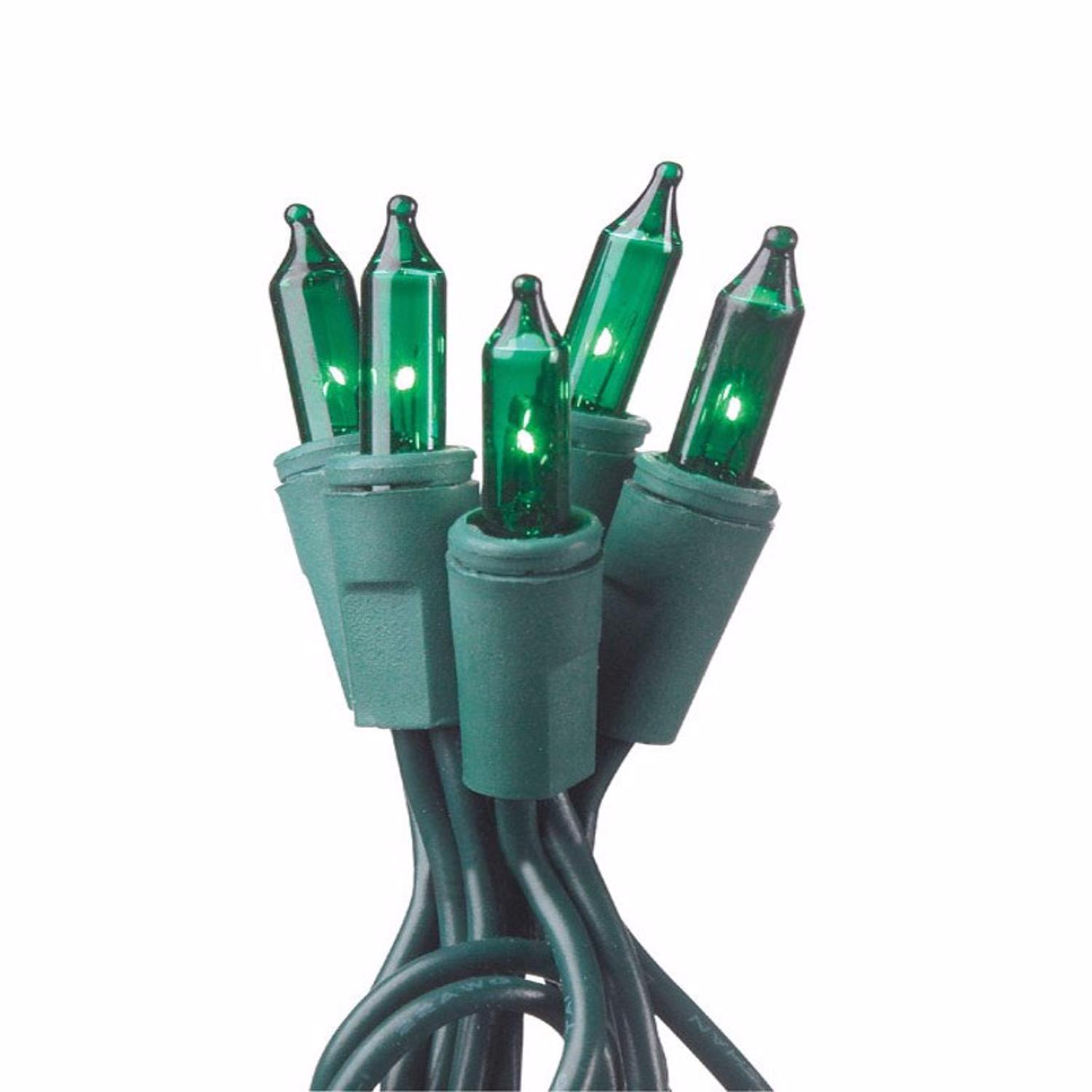 Celebrations Red Incandescent Mini Green 100 ct String Christmas Lights 20 ft.