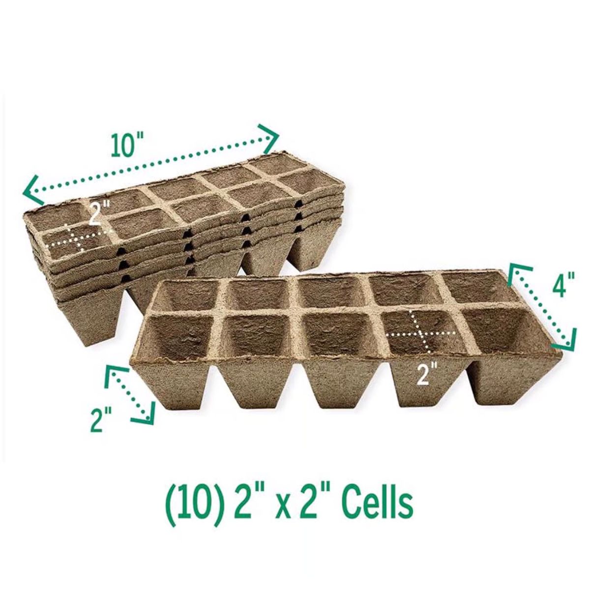 Jiffy 10 Cells 4 in. H x 10 in. W x 4 in. L Seed Starting Peat Pot 5 Pack