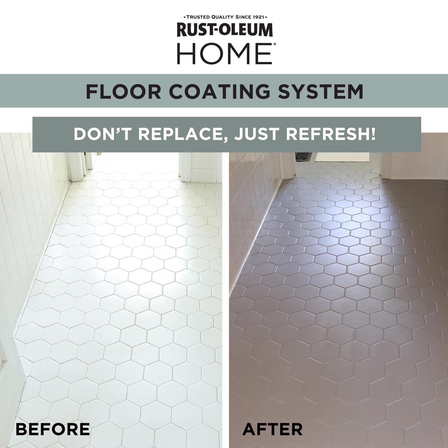 Rust-Oleum Home Semi-Gloss Clear Water-Based Floor Coating Step2 1 qt