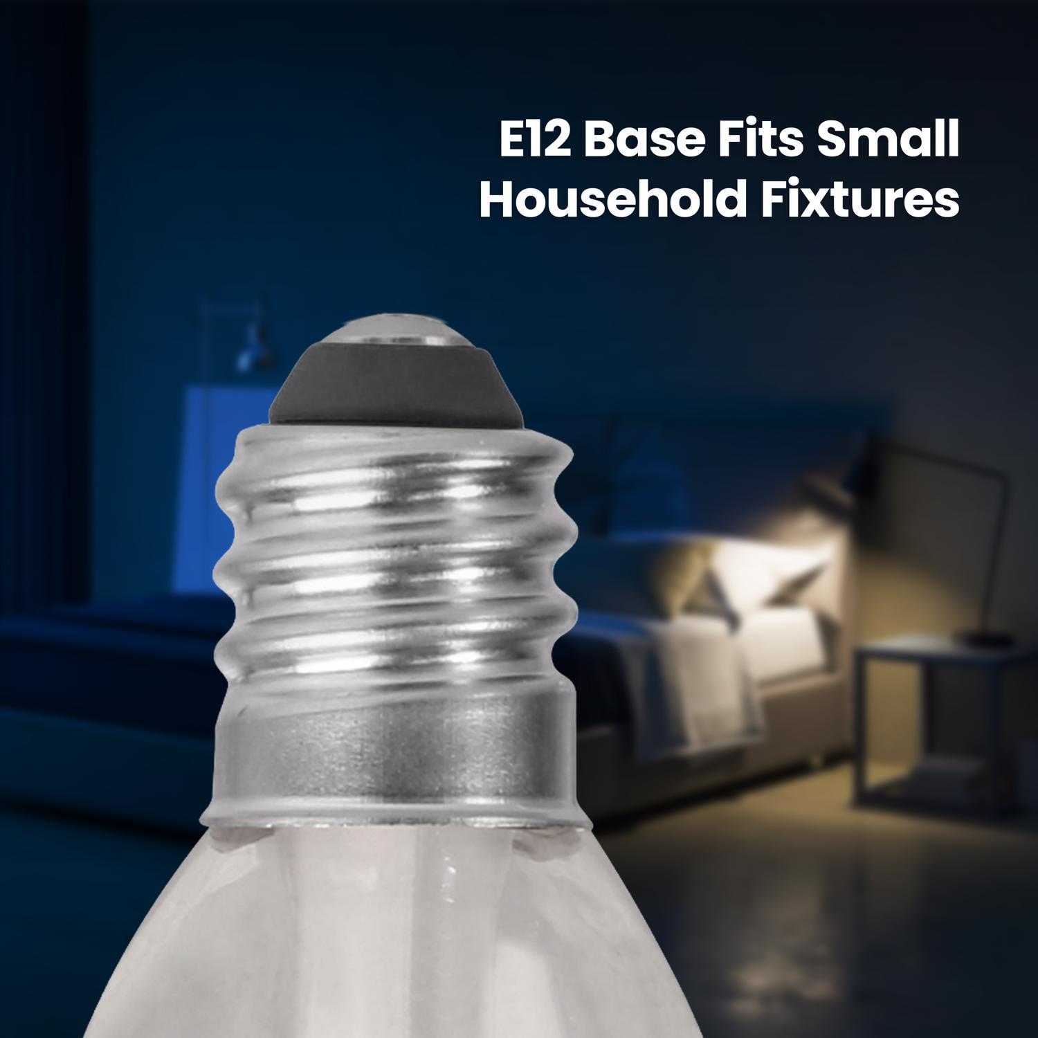Feit C7 E12 (Candelabra) LED Bulb Soft White 7 Watt Equivalence 4 pk
