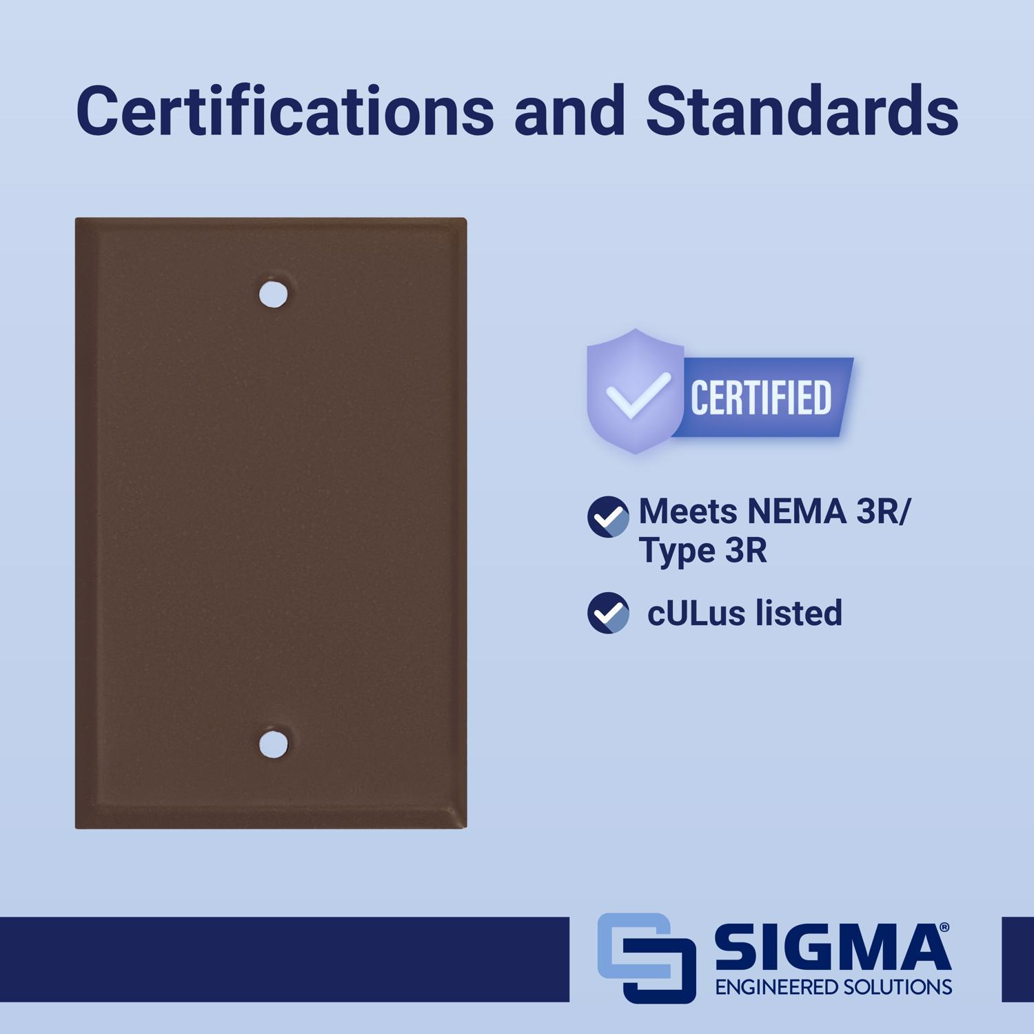 Sigma Engineered Solutions Rectangle Stamped Steel 1 gang 4.52 in. H X 2.77 in. W Flat Box Cover