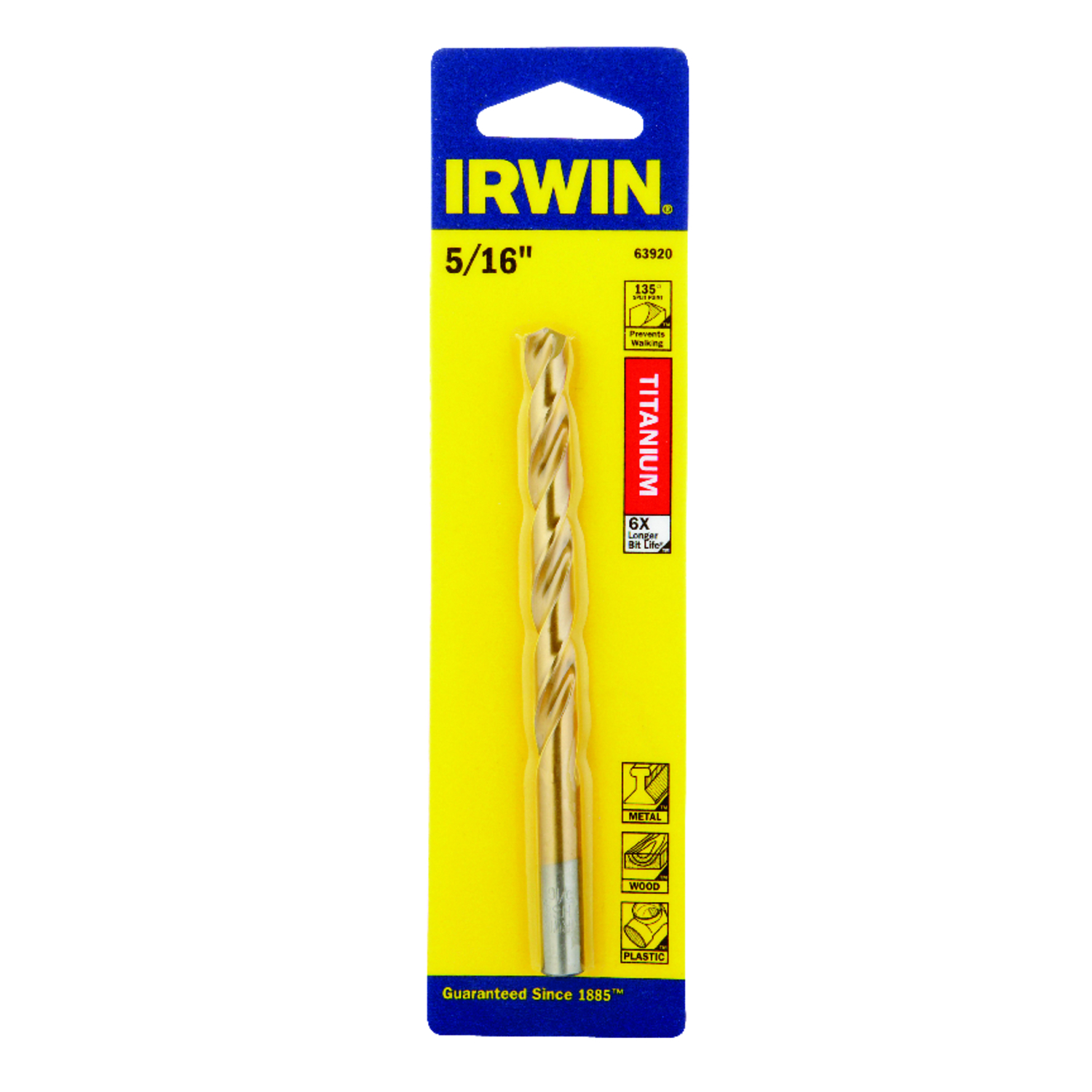 Irwin 5/16in. x 4-1/2in. L High Speed Steel Drill Bit 1 Piece