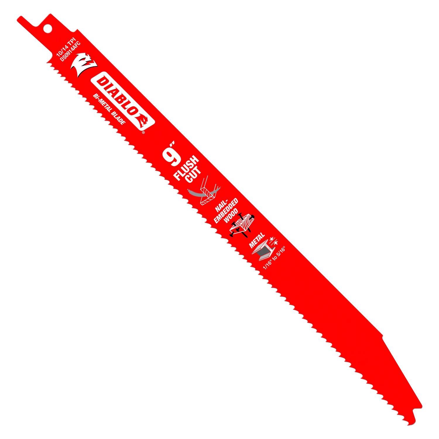 Diablo 9 in. Bi-Metal Variable Tooth Reciprocating Saw Blade 10/14 TPI 2 pk