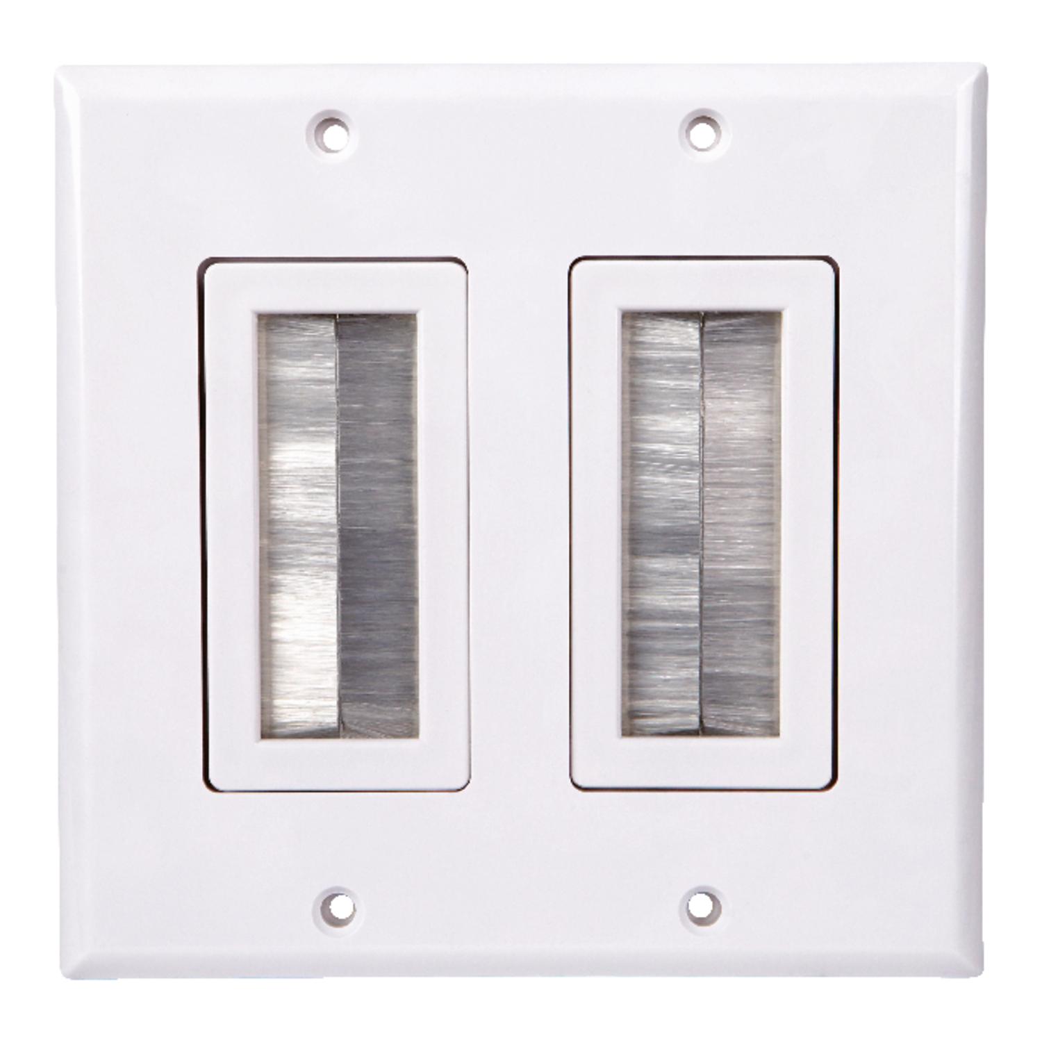 Monster Just Hook It Up White 2 gang Plastic Home Theater Brush Wall Plate 1 pk