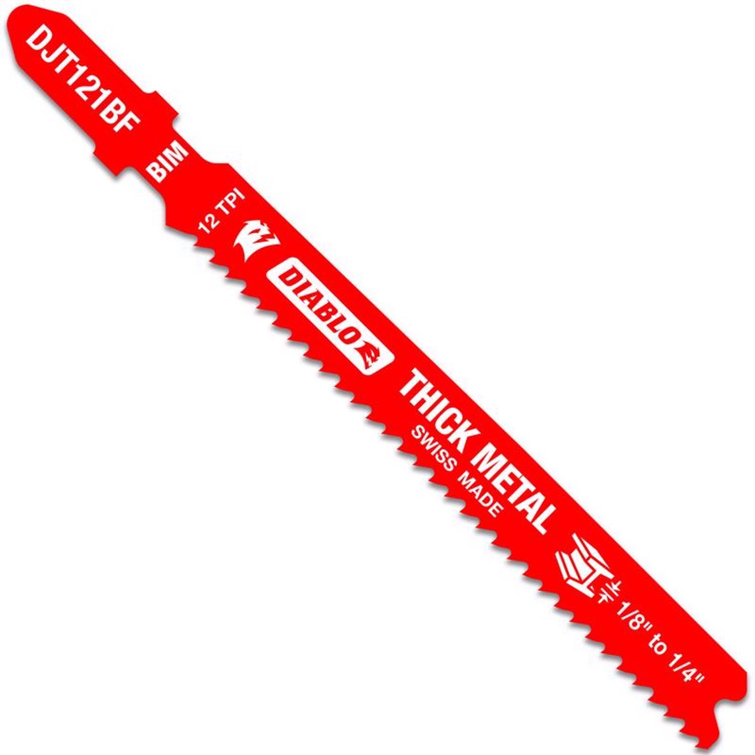 Diablo 3-5/8 in. Bi-Metal T-Shank Thick Metal Jig Saw Blade 12 TPI 5 pk