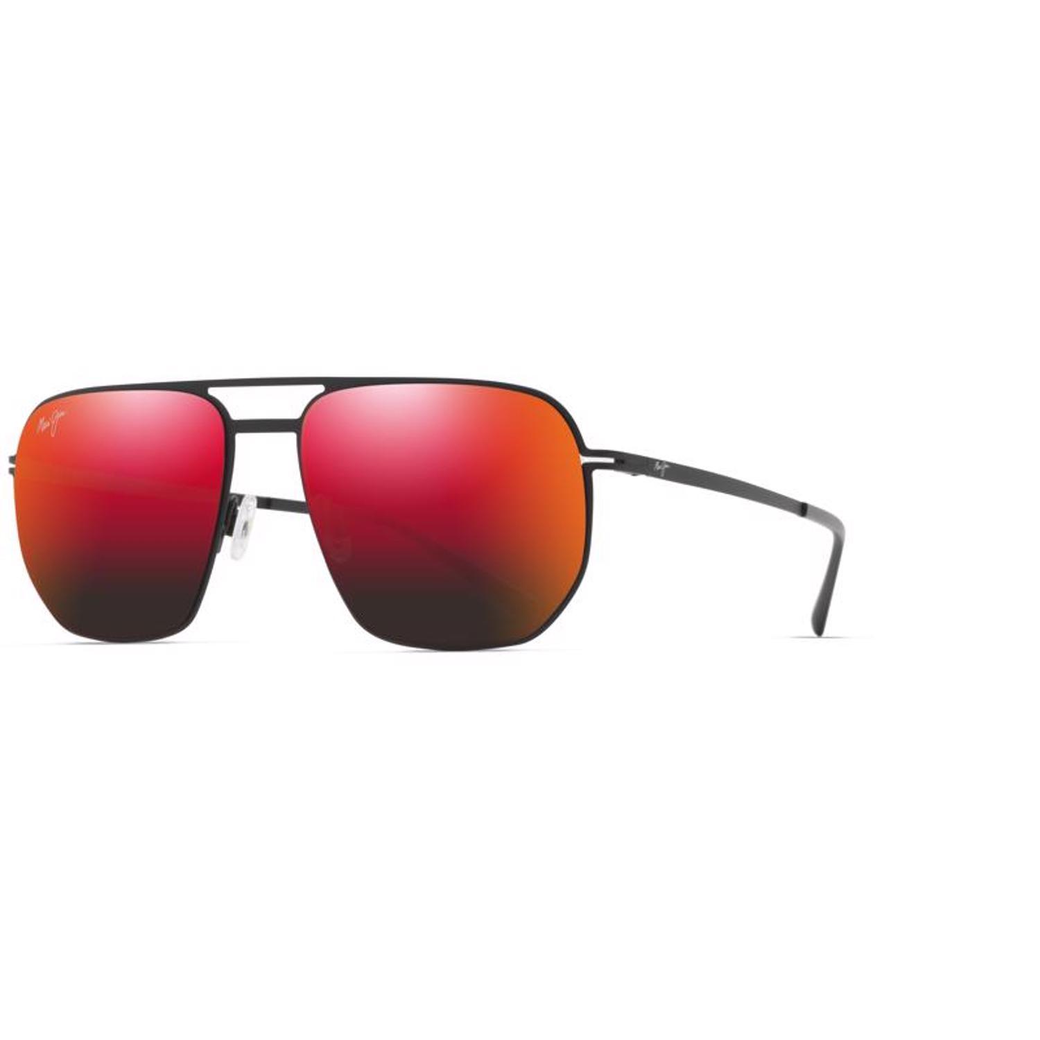 Maui Jim Sharks Cove Sunglasses Unisex Matte Black Frame Hawaii Lava Lens Polarized