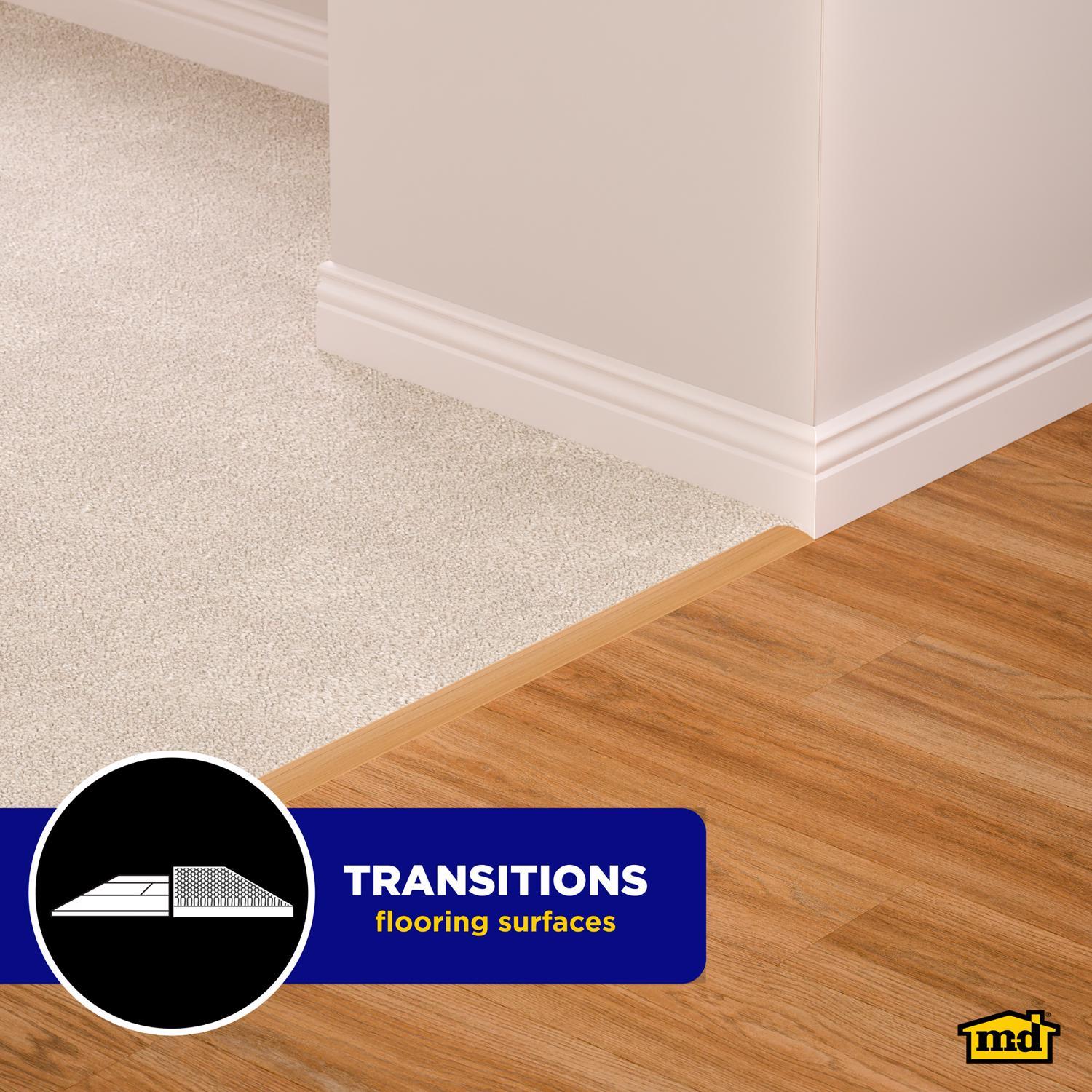 M-D Building Products METAL DECOR 0.5 in. H X 1.5 in. W X 36 in. L Oak Aluminum Floor Transition