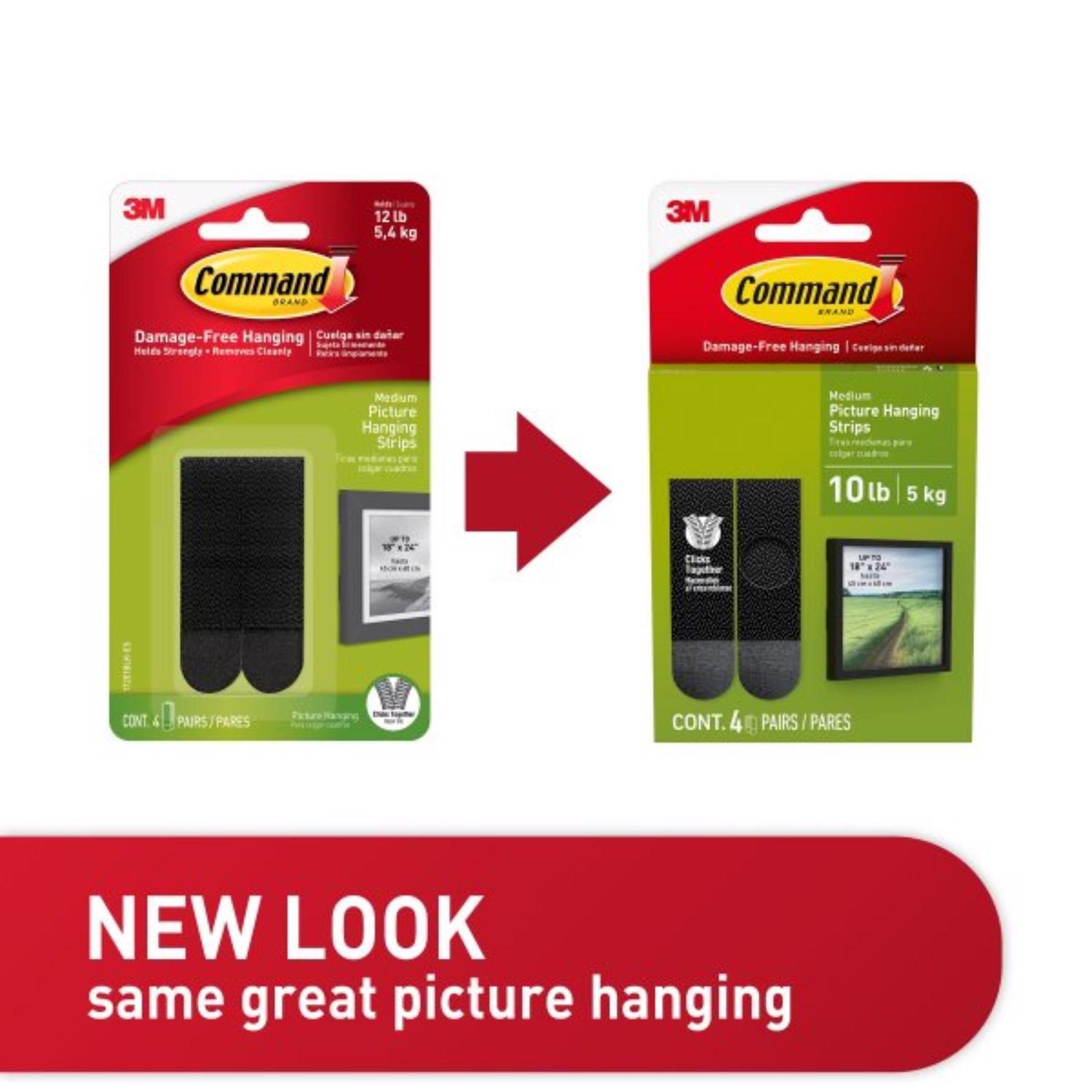 3M Command Black Medium Picture Hanging Strips 10 lb 8 pk