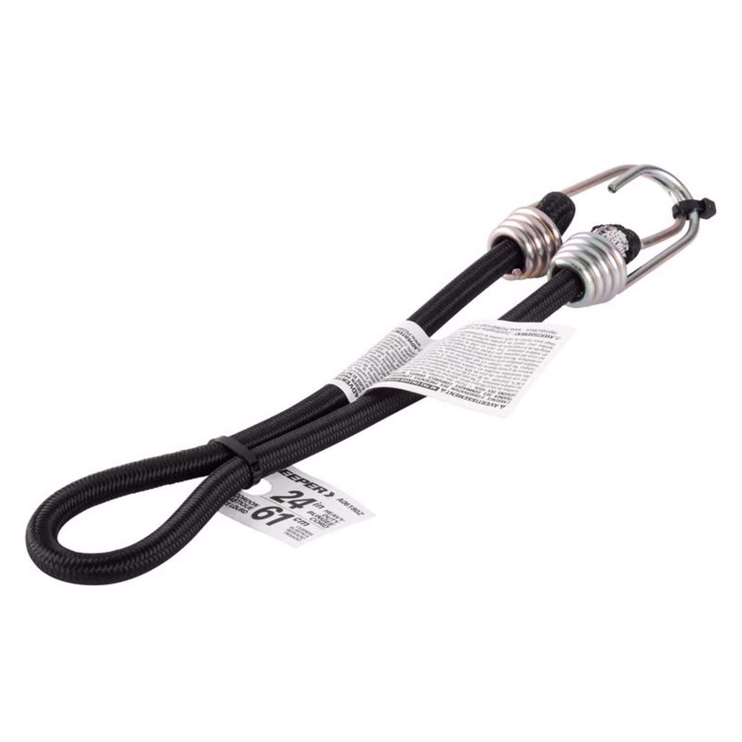 Keeper Black Bungee Cord 24 in. L X 0.374 in. 1 pk