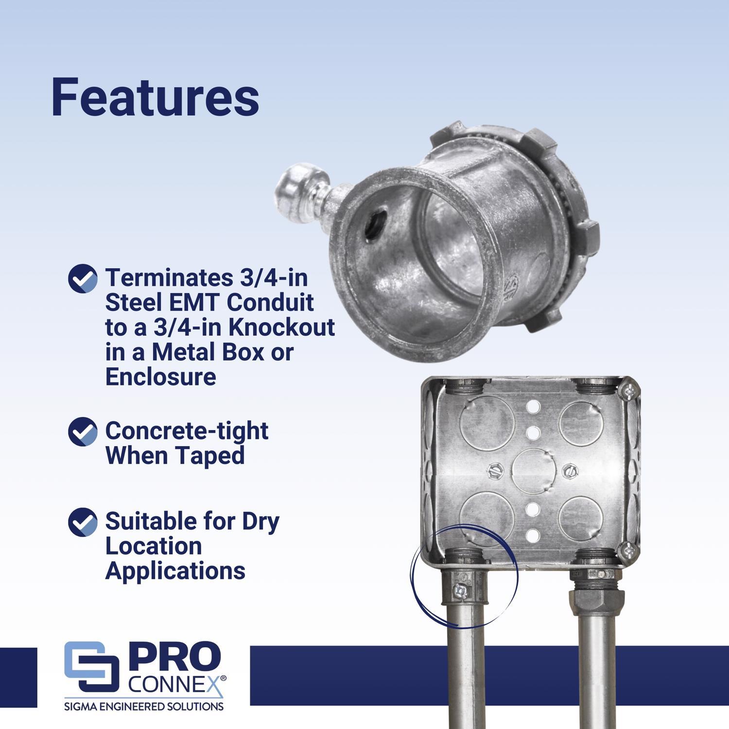 Sigma Engineered Solutions ProConnex 3/4 in. D Die-Cast Zinc Set Screw Connector For EMT 25 pk