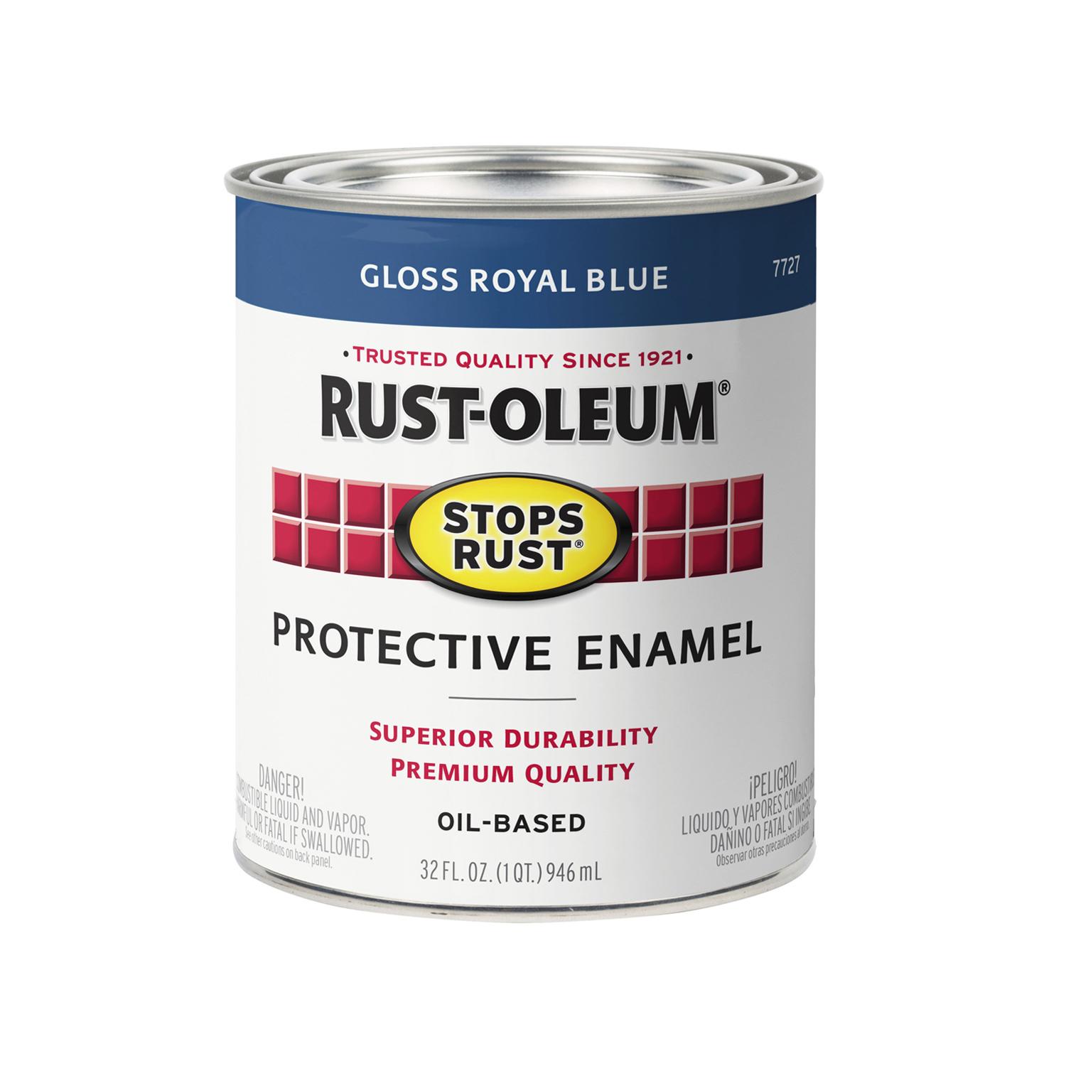 Rust-Oleum Stops Rust Indoor and Outdoor Gloss Royal Blue Oil-Based Protective Paint 1 qt