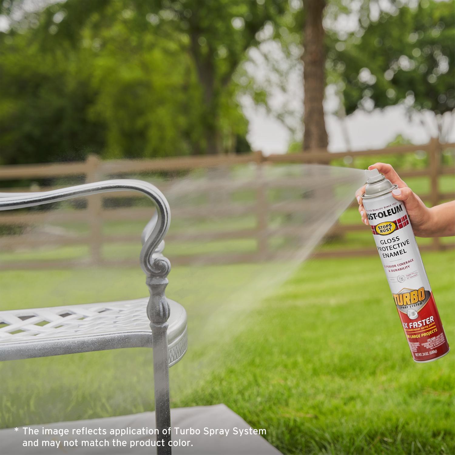 Rust-Oleum Stops Rust Turbo Spray System Gloss Black Protective Enamel Spray Paint 24 oz
