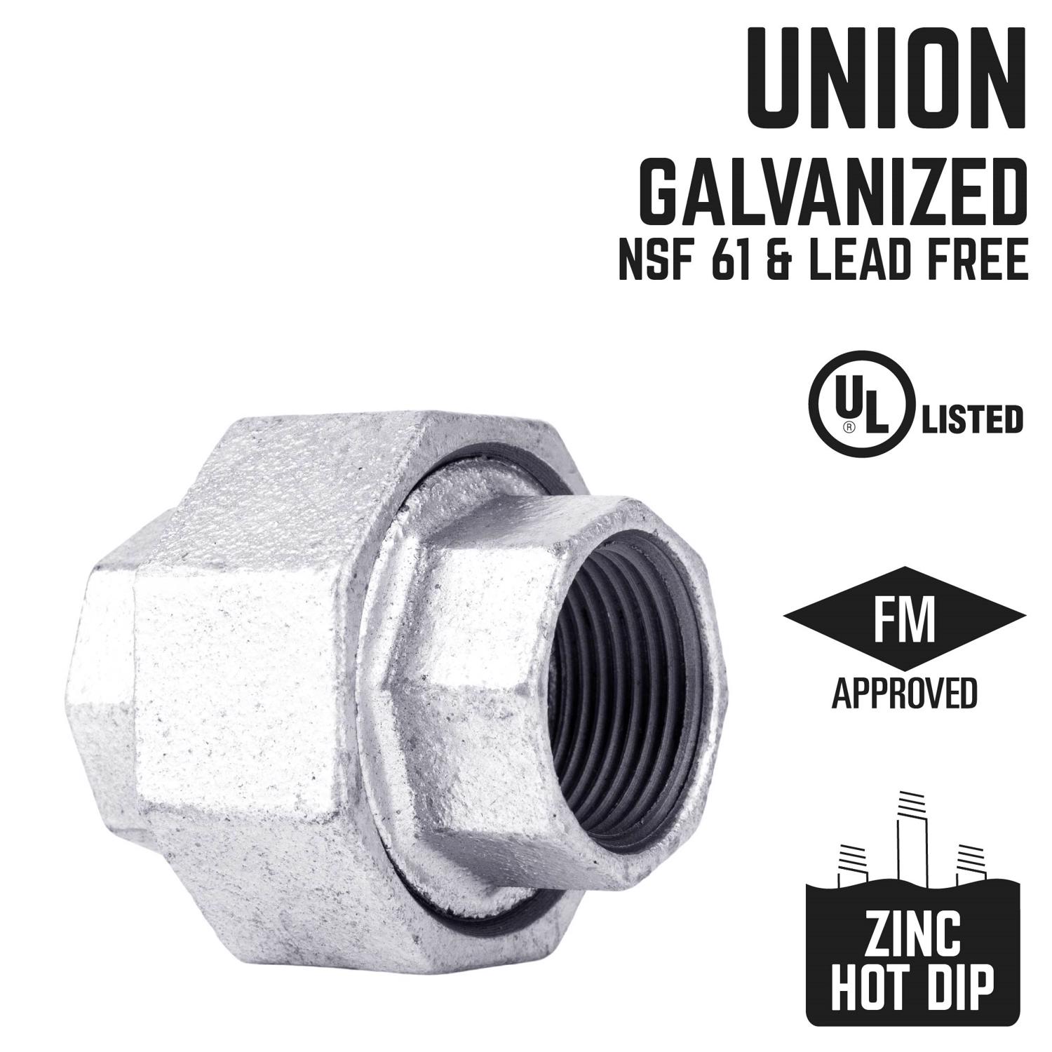 STZ Industries 1-1/2 in. FIP each X 1-1/2 in. D FIP Galvanized Malleable Iron Union