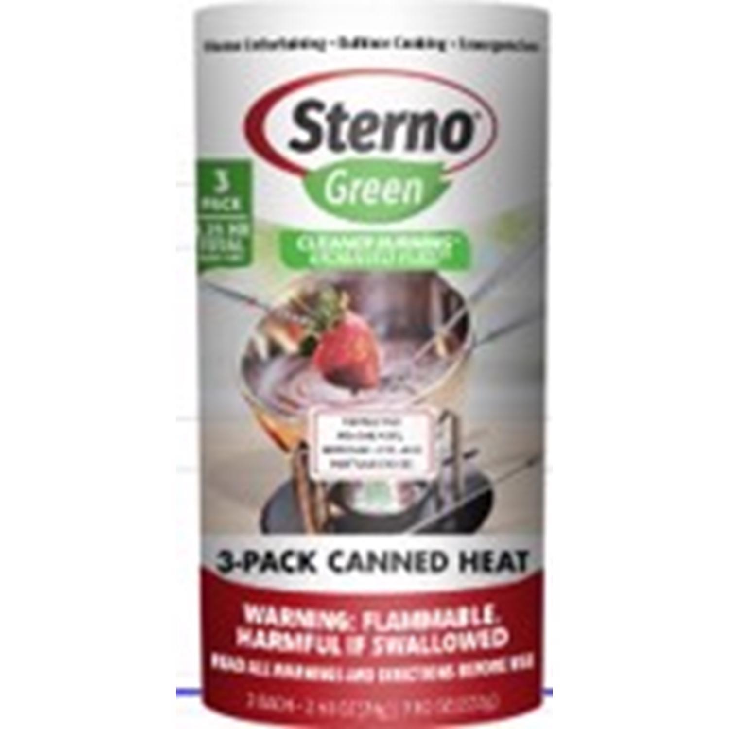 Sterno Green Canned Chafing Fuel Ethanol Gel 7.8 oz 3 pk