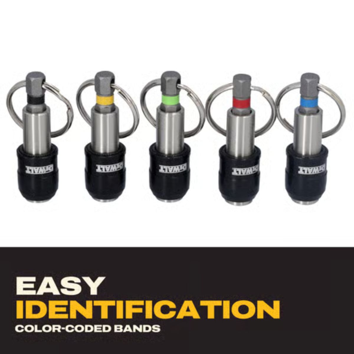 DEWALT 1 in. Hardened Alloy Steel Key Ring Quick-Change Hex Extension 1/4 in. Hex Shank 5 Pieces