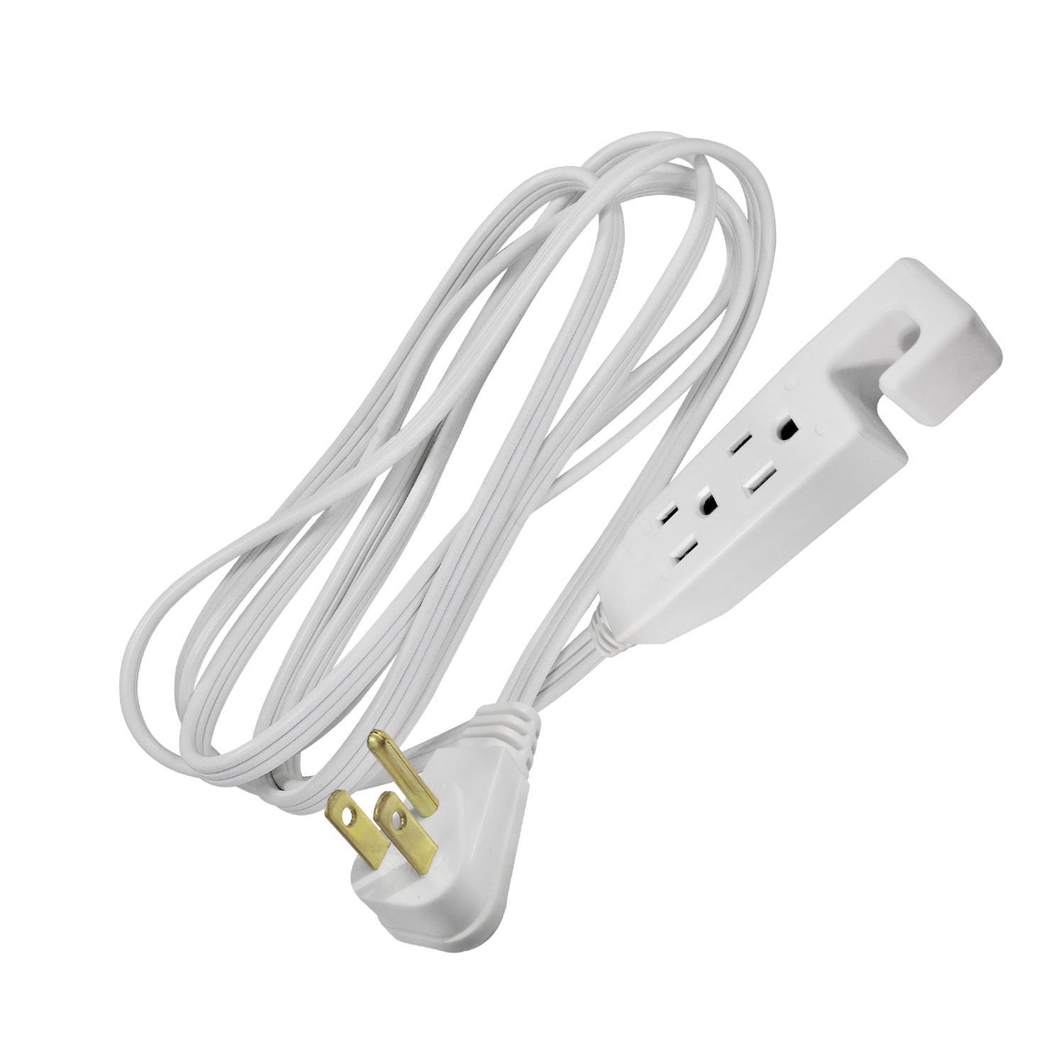 Ace Indoor 12 ft. L White Extension Cord 16/3 SPT-3
