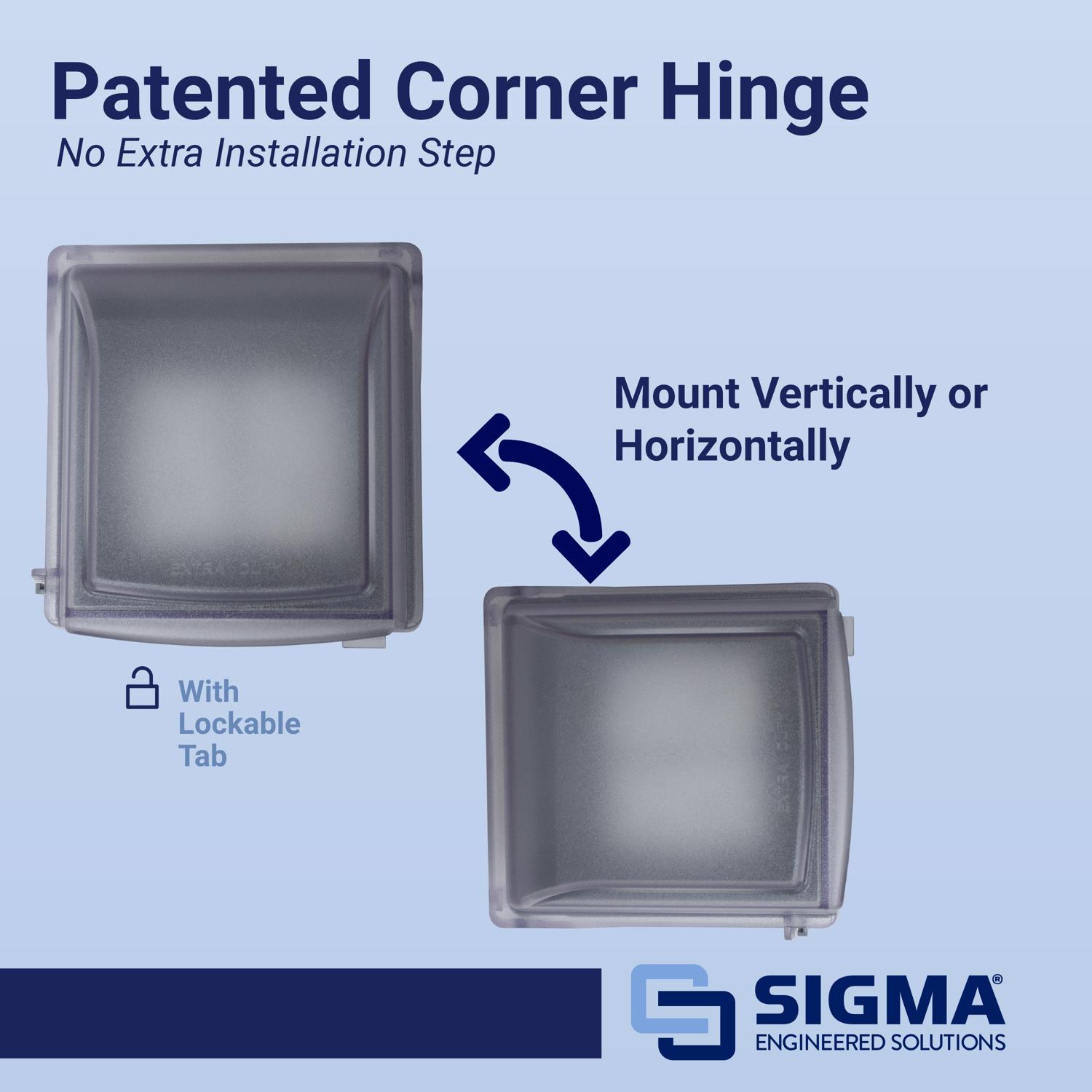 Sigma Engineered Solutions Rectangle Plastic 2 gang 6.02 in. H X 5.53 in. W Weatherproof Cover