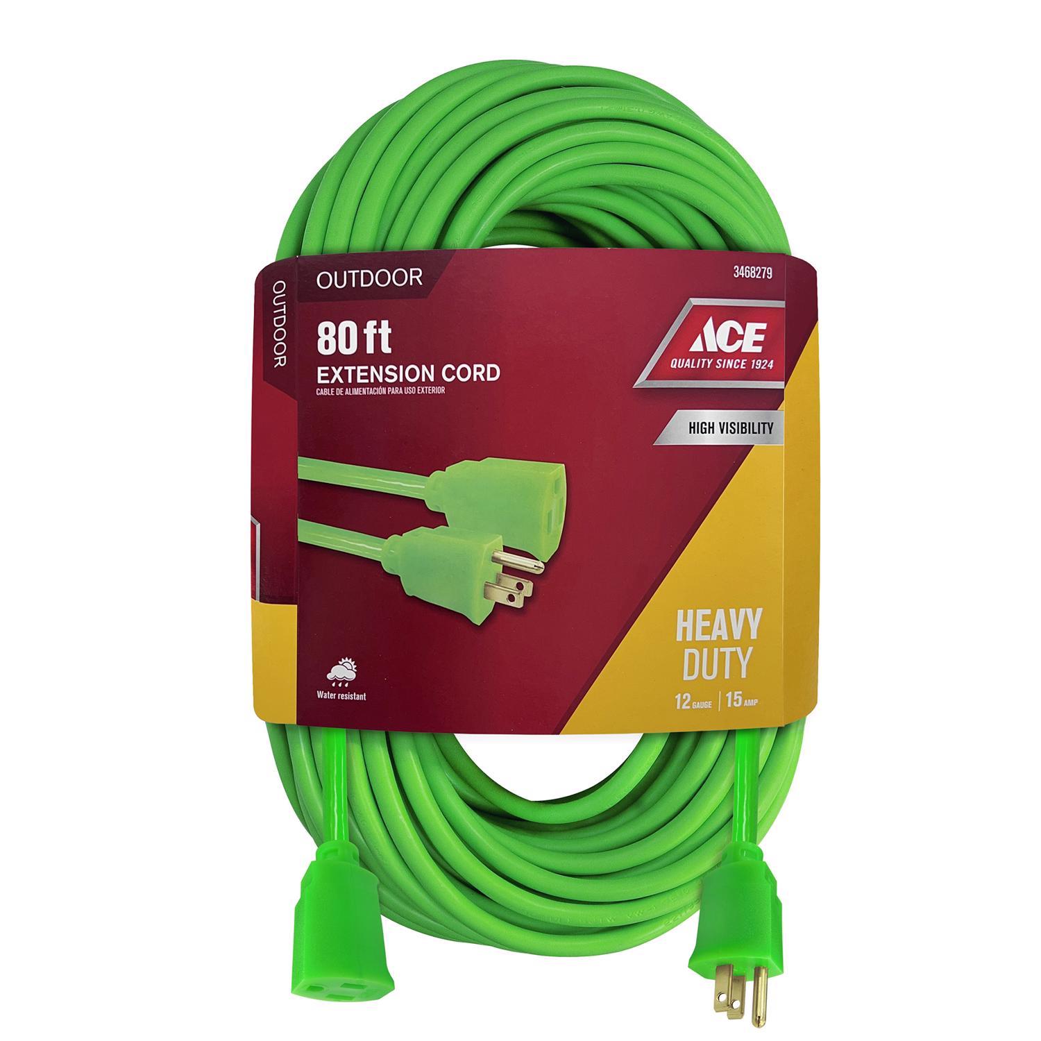 Ace Outdoor 80 ft. L Neon Green Extension Cord 12/3 SJTW