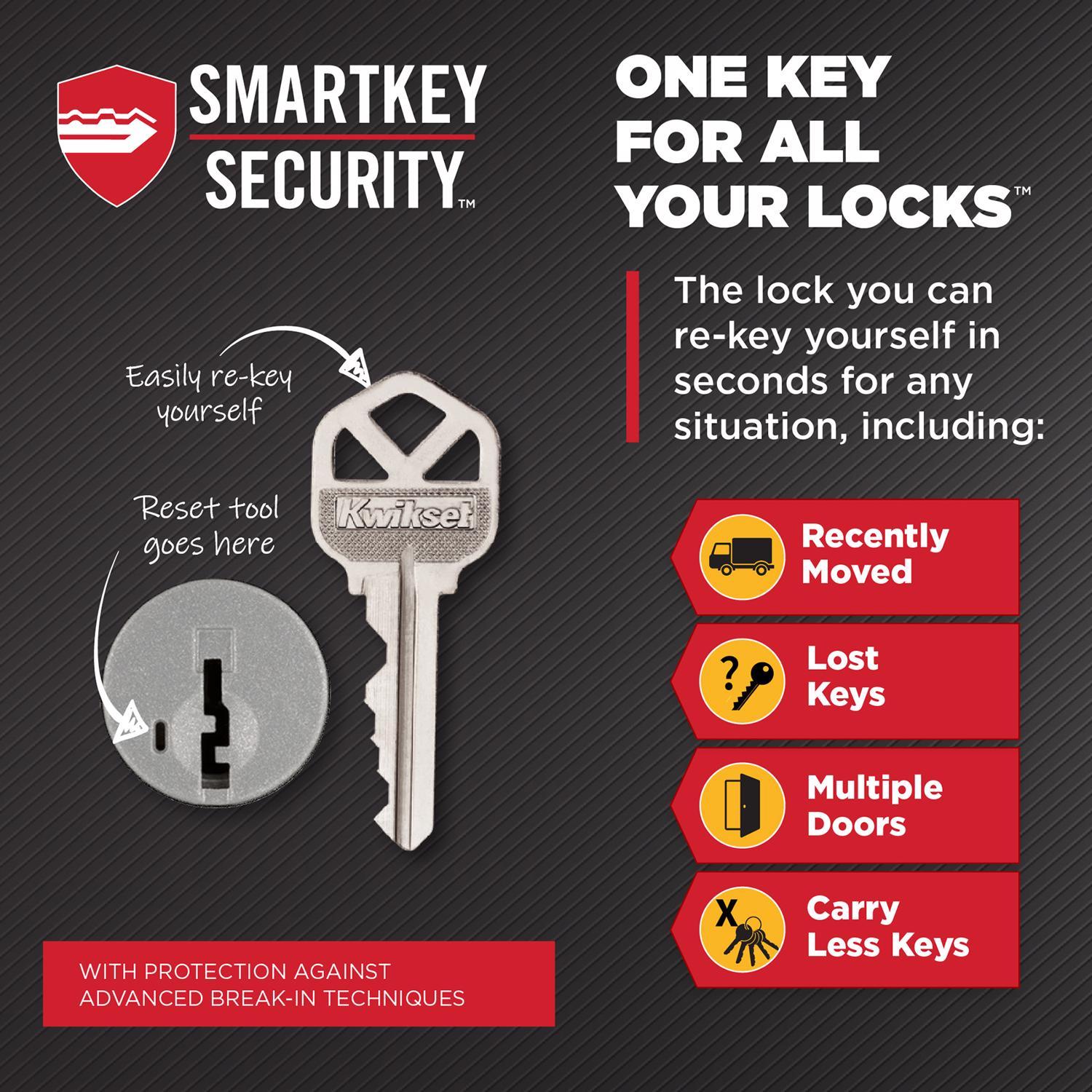 Kwikset SmartKey Juno Venetian Bronze Deadbolt and Entry Door Knob KW1 1-3/4 in.