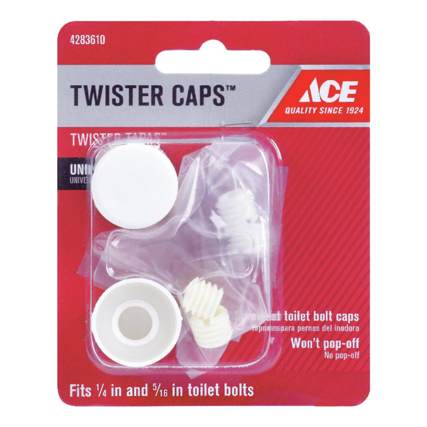 Ace Toilet Bolt Caps White Plastic For Universal