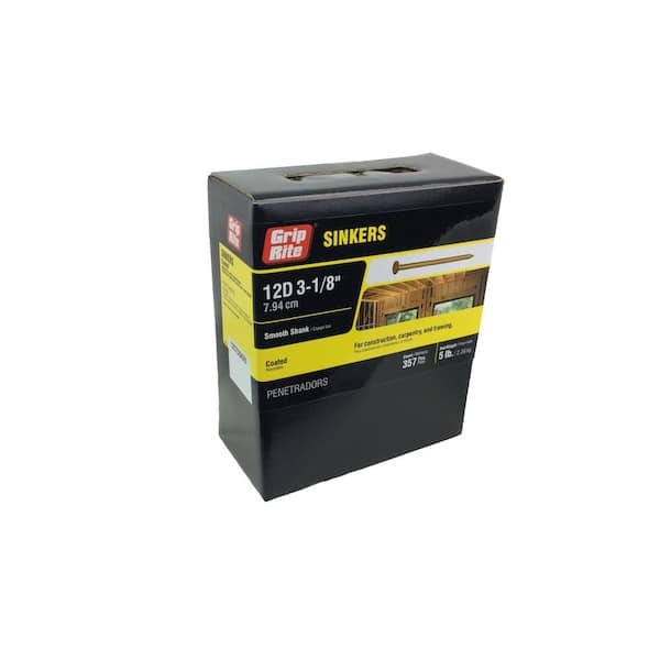Grip-Rite Sinker 12D 10x3-1/8" Nails 5# Pack
