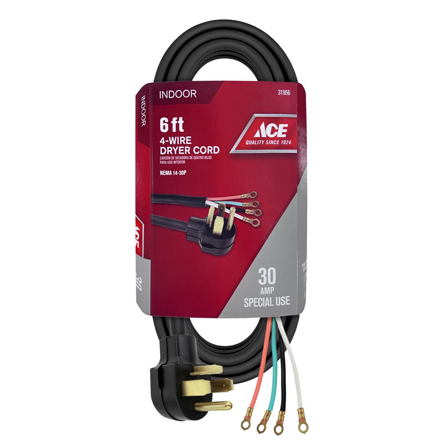 Ace 10/4 SRDT 125/250 V 6 ft. L Dryer Cord 4 Wire