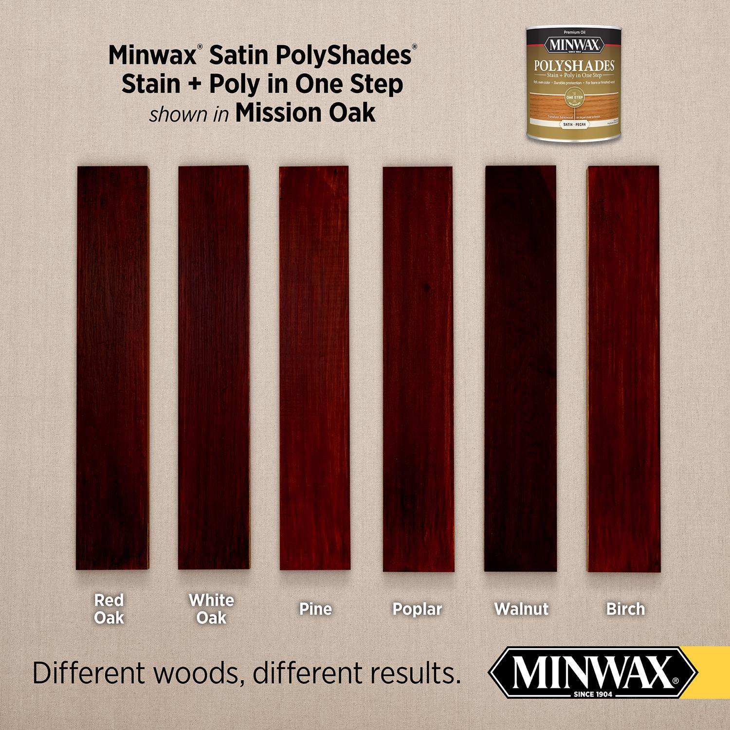 Minwax PolyShades Semi-Transparent Satin Mission Oak Oil-Based Stain/Polyurethane Finish 1 qt