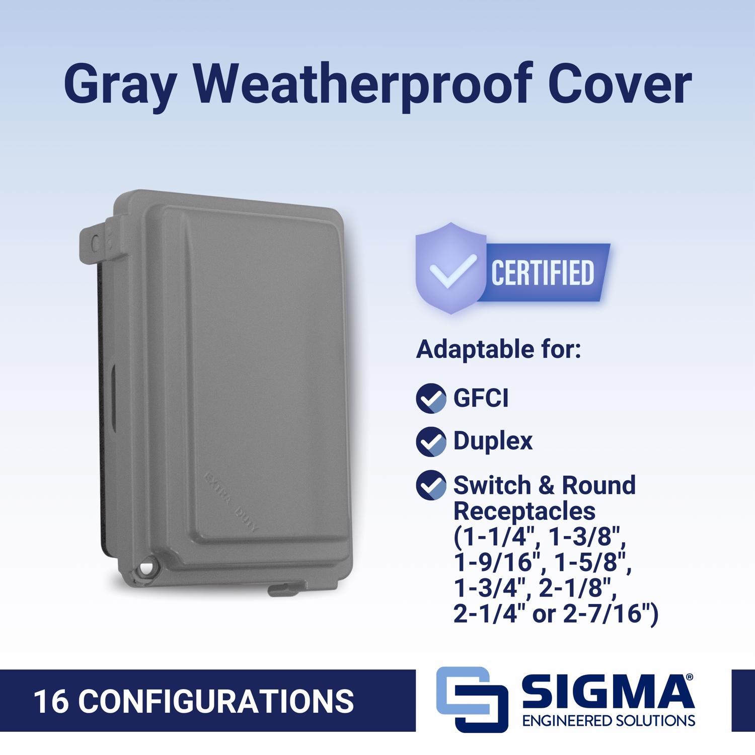Sigma Engineered Solutions Rectangle Die-Cast Metal 1 gang 5.98 in. H X 4.02 in. W Weatherproof Cove