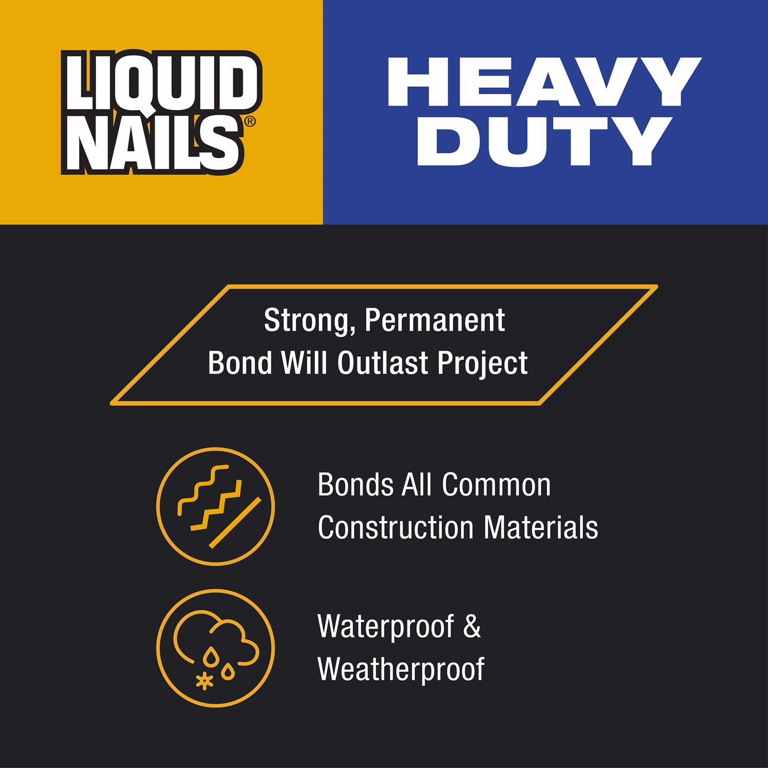 Liquid Nails Heavy Duty Acrylic Latex Construction Adhesive 28 oz