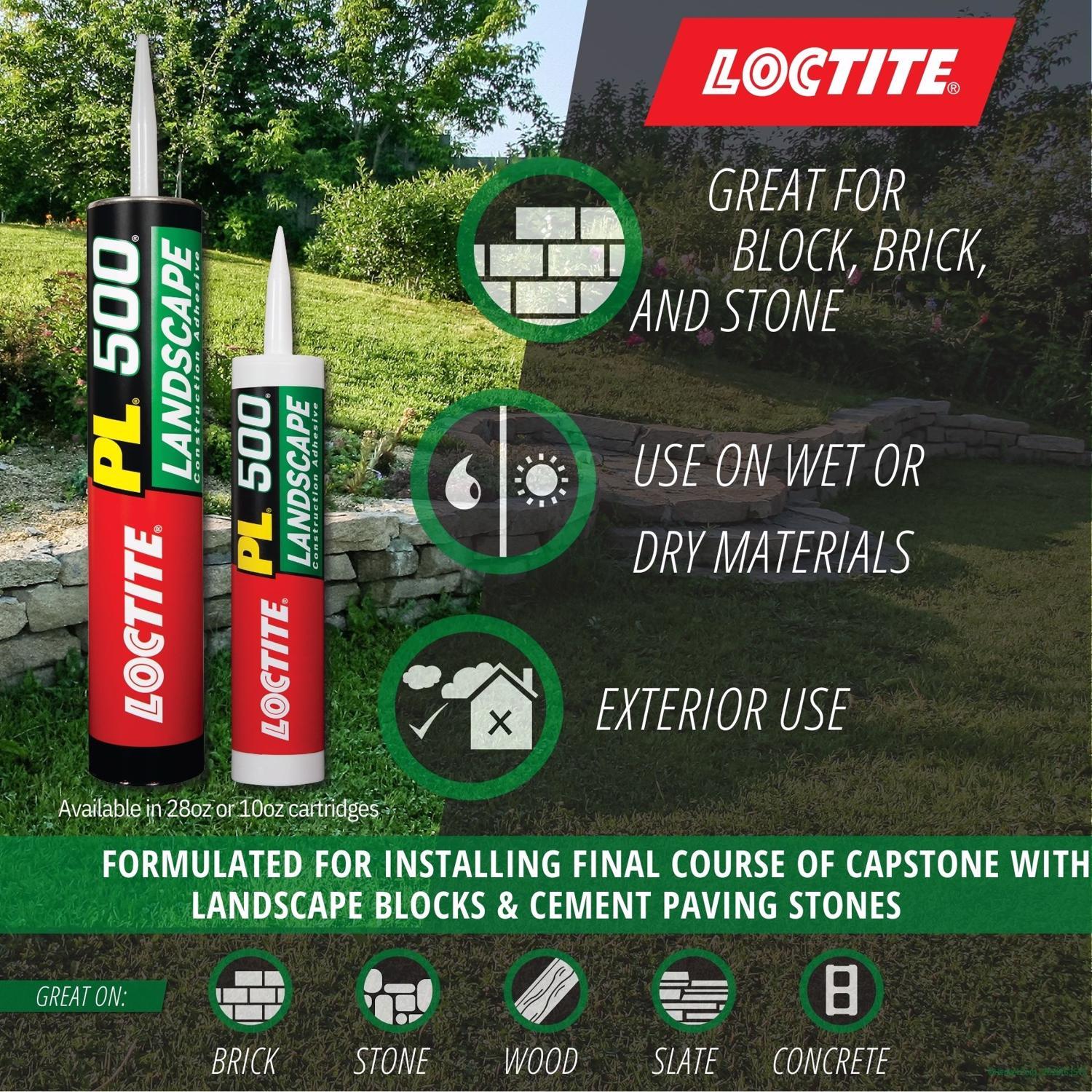 Loctite PL 500 Landscape Block Synthetic Rubber Construction Adhesive 10 oz