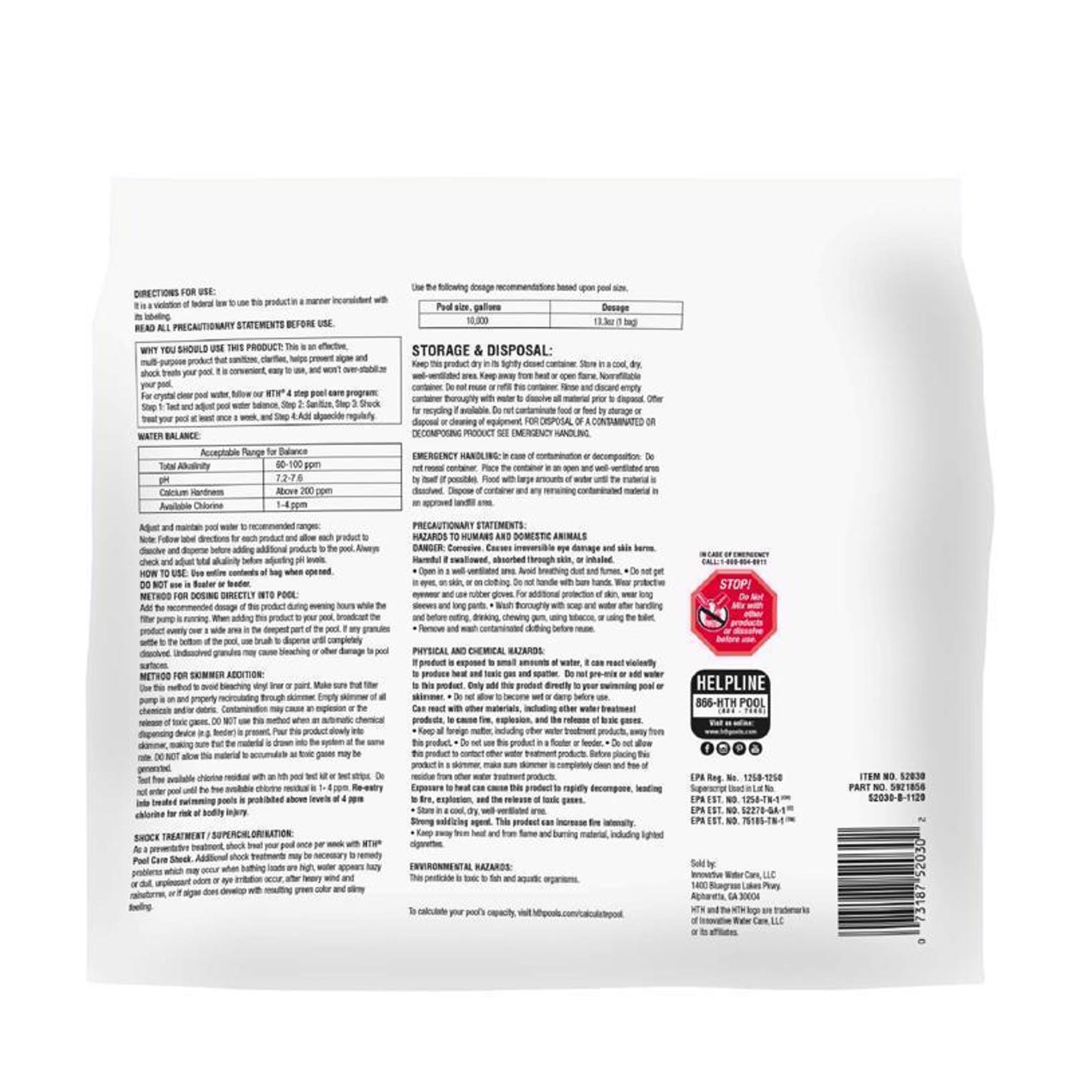 HTH Pool Care Granule Shock Treatment 4.9 lb