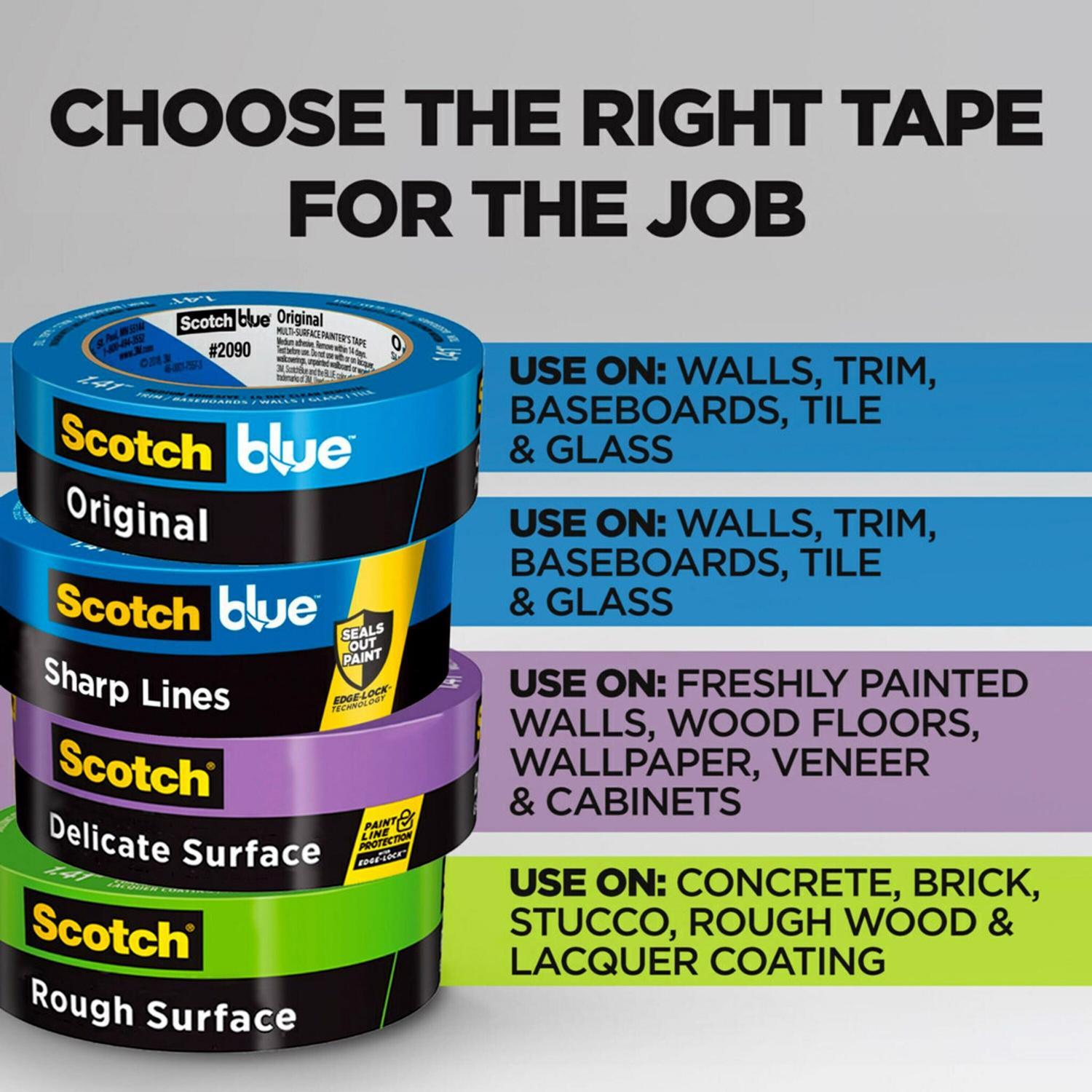 ScotchBlue 1.88 in. W X 60 yd L Blue Medium Strength Original Painter's Tape 1 pk