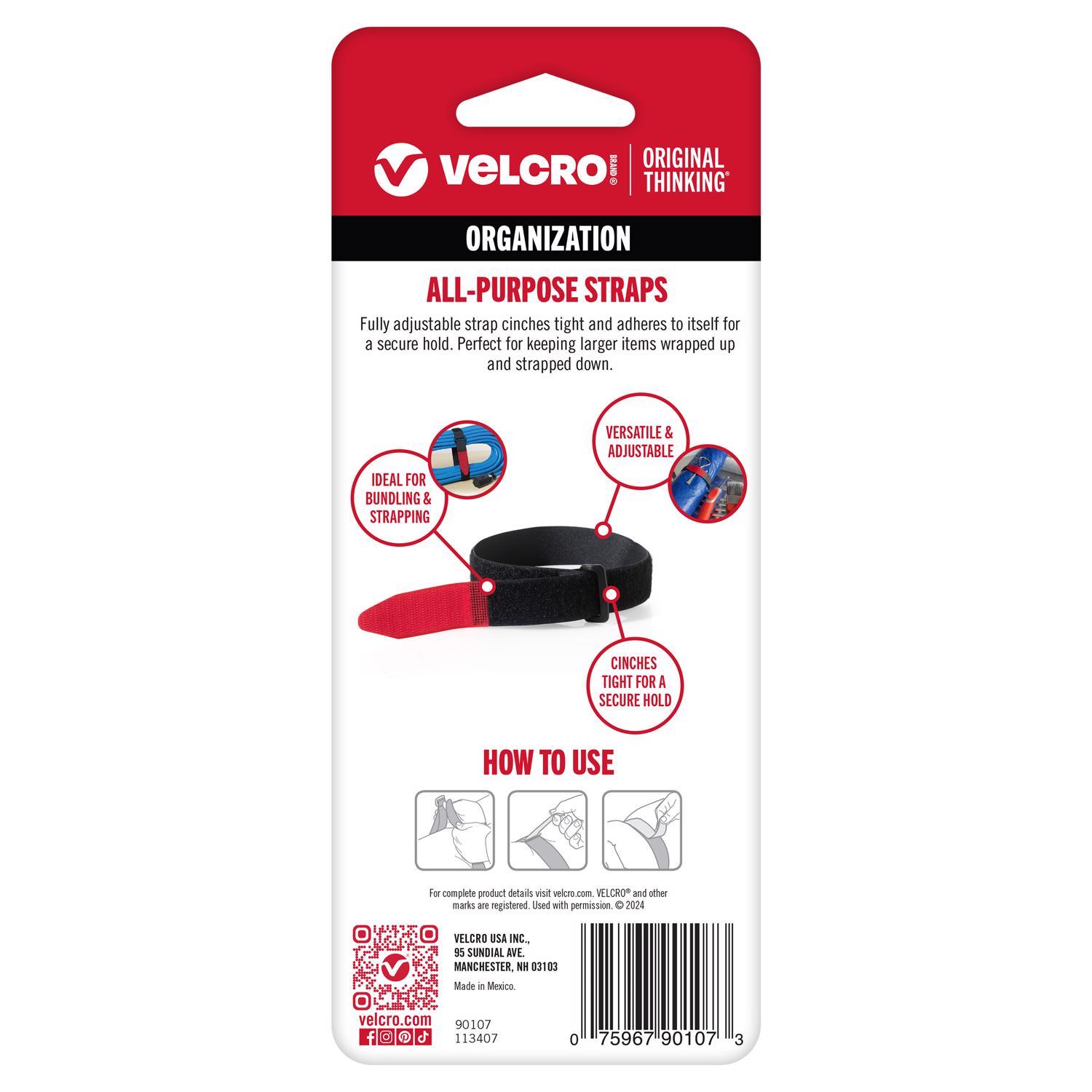 VELCRO Brand Medium Nylon Hook and Loop Fastener 18 in. L 2 pk