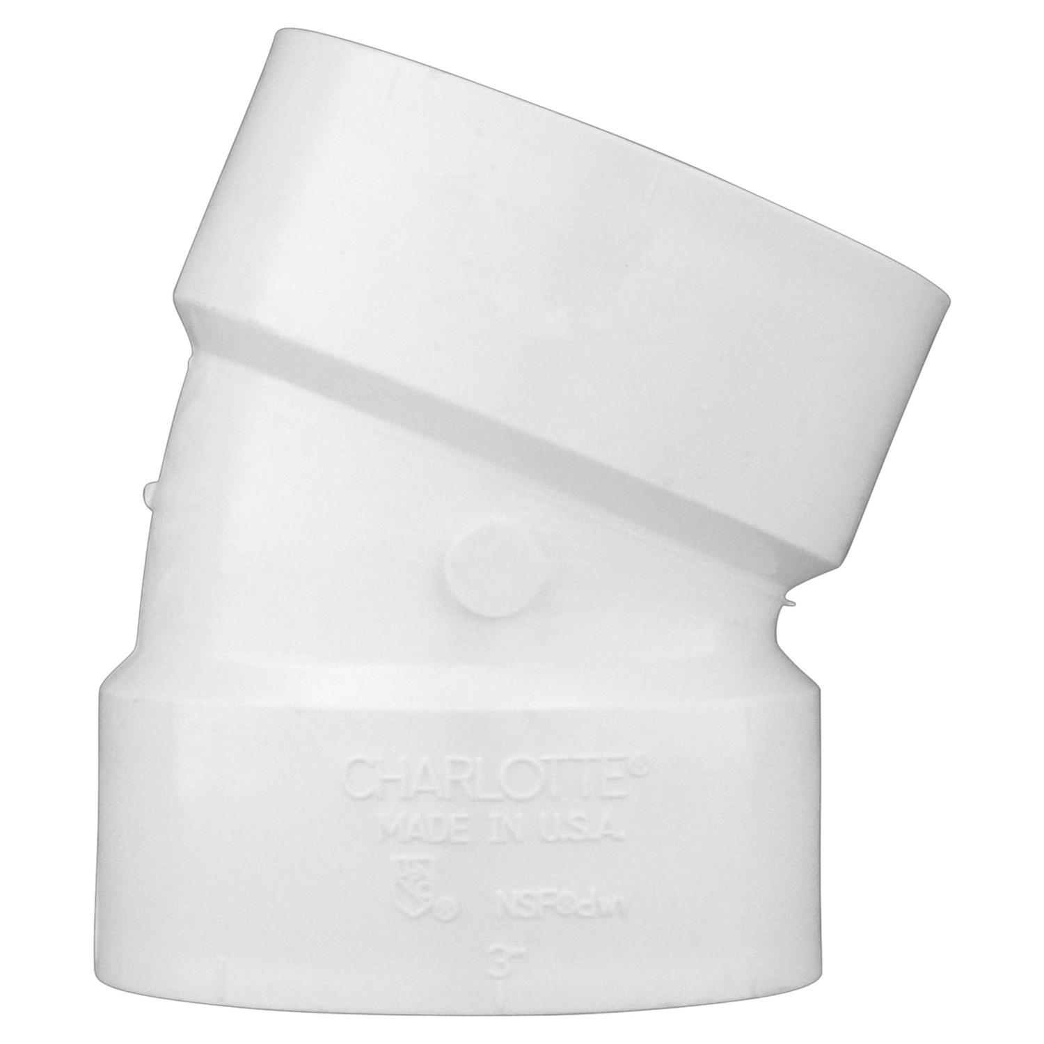 Charlotte Pipe Schedule 40 1-1/2 in. Hub X 1-1/2 in. D Hub PVC Elbow 1 pk