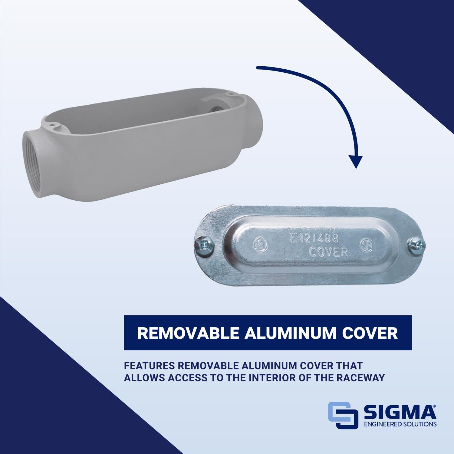 Sigma Engineered Solutions ProConnex 1/2 in. D Die-Cast Aluminum Conduit Body For Rigid 1 pk