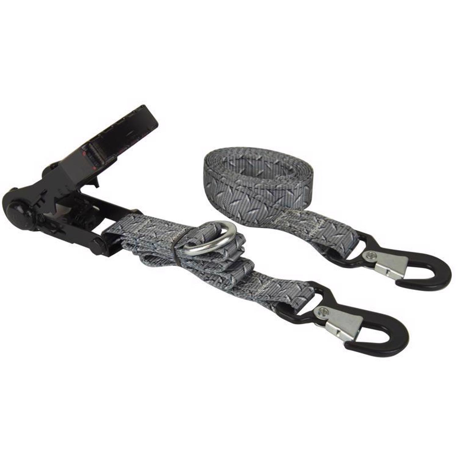Keeper Ergo-Torque 1.25 in. W X 8 ft. L Gray Ratchet Tie Down Strap 800 lb 2 pk
