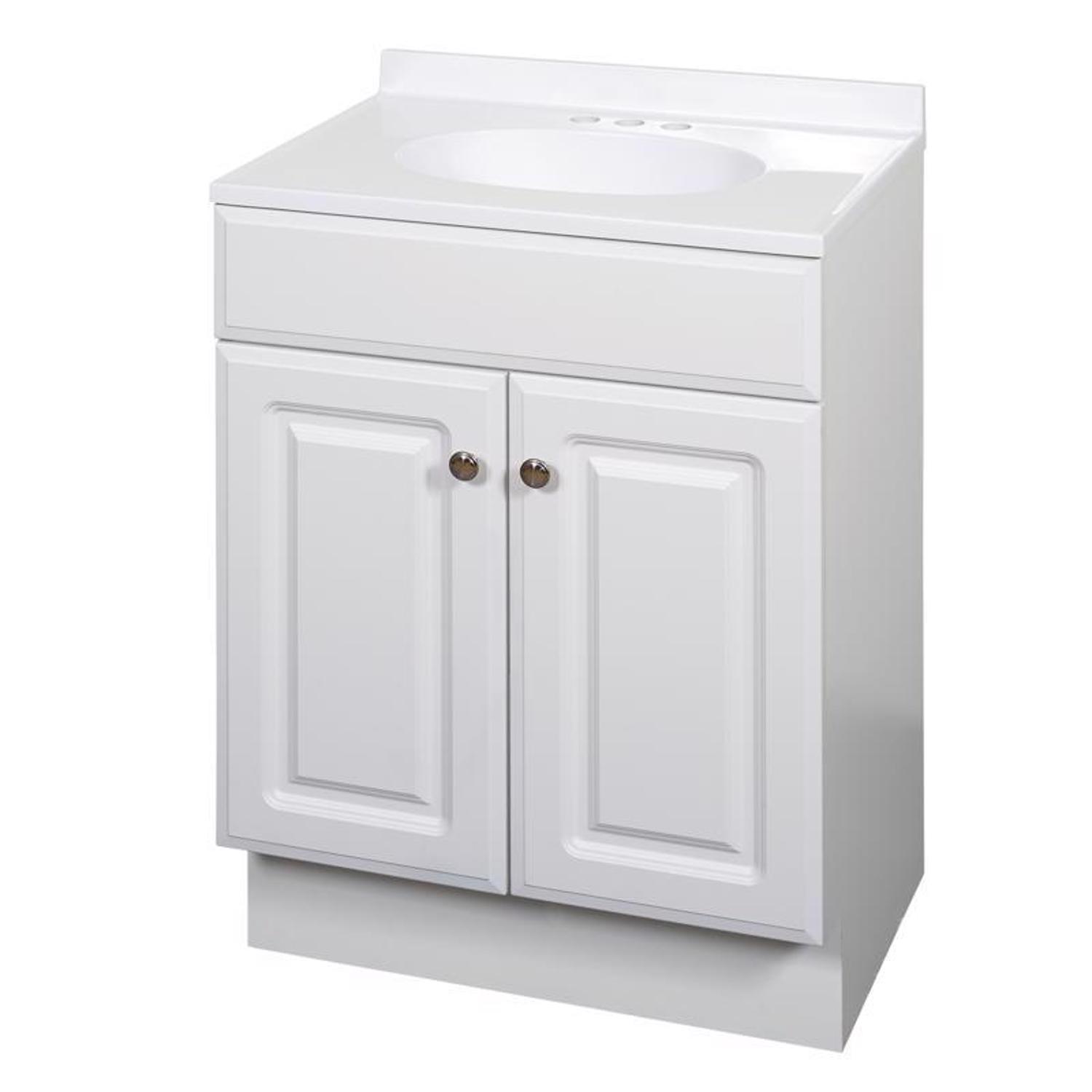Zenna Home Single White Bathroom Vanity 24 in. W X 18 in. D X 35 in. H