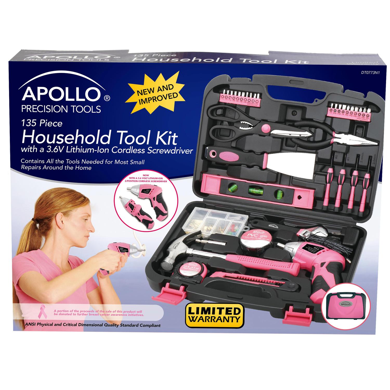 Apollo Tools Household Tool Kit 135 Piece
