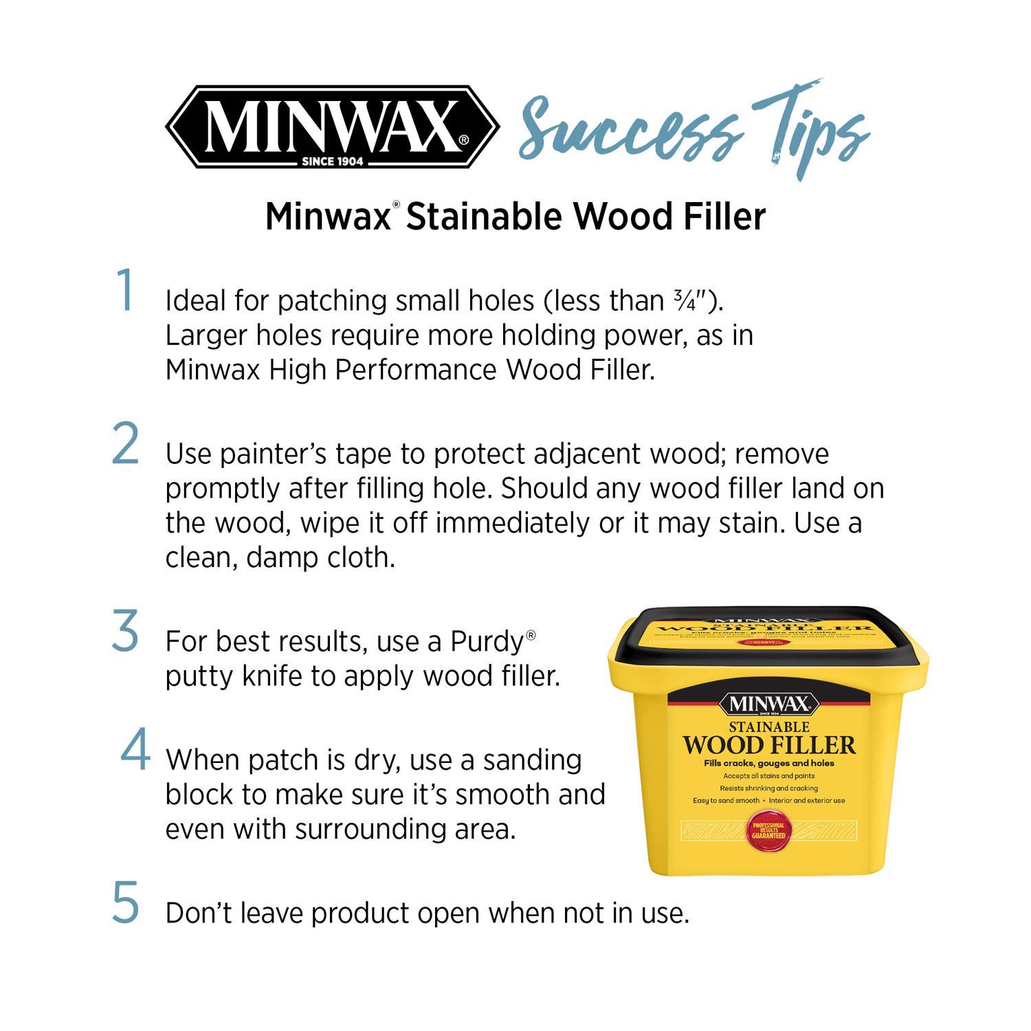 Minwax Stainable Natural Wood Filler 6 oz