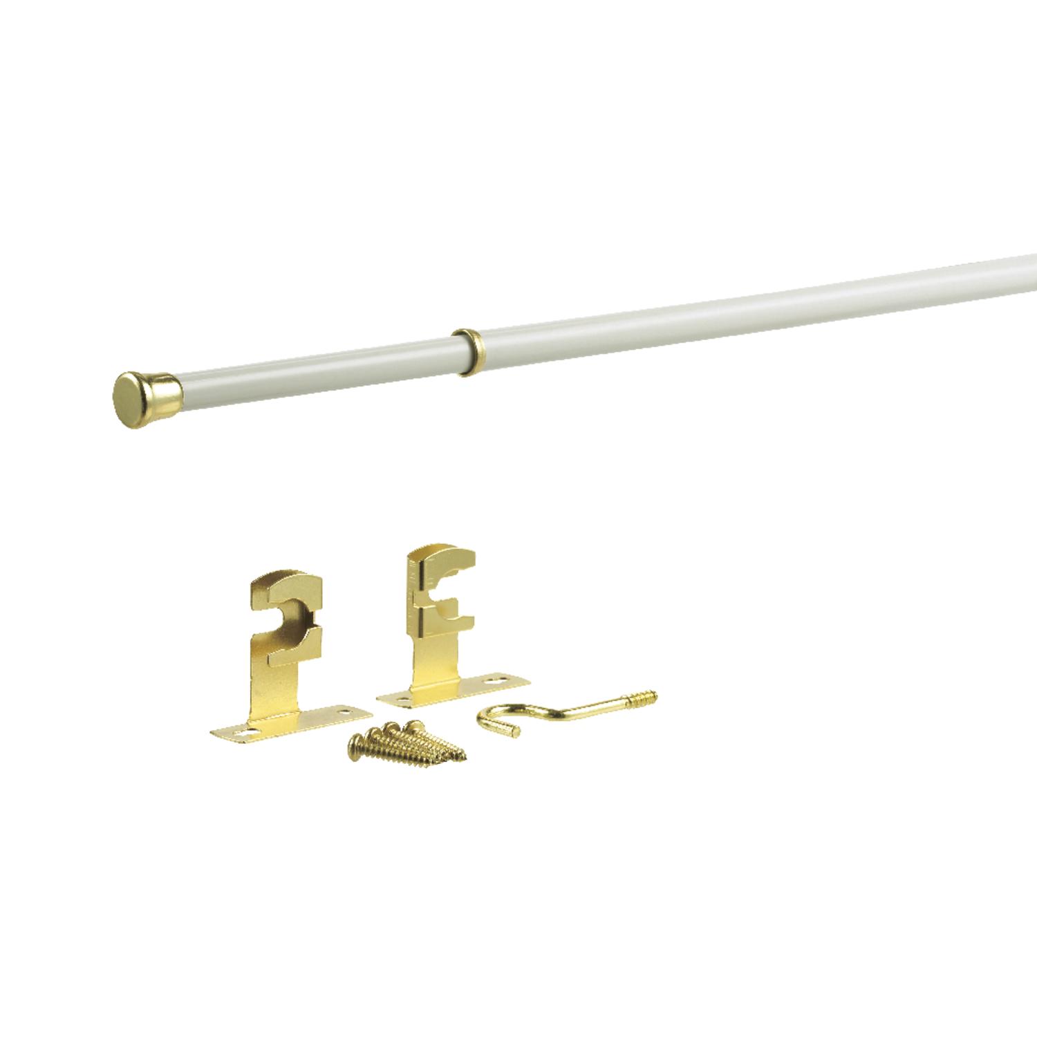 Kenney White Traditional/Transitional Sash Rod 48 in. L X 84 in. L